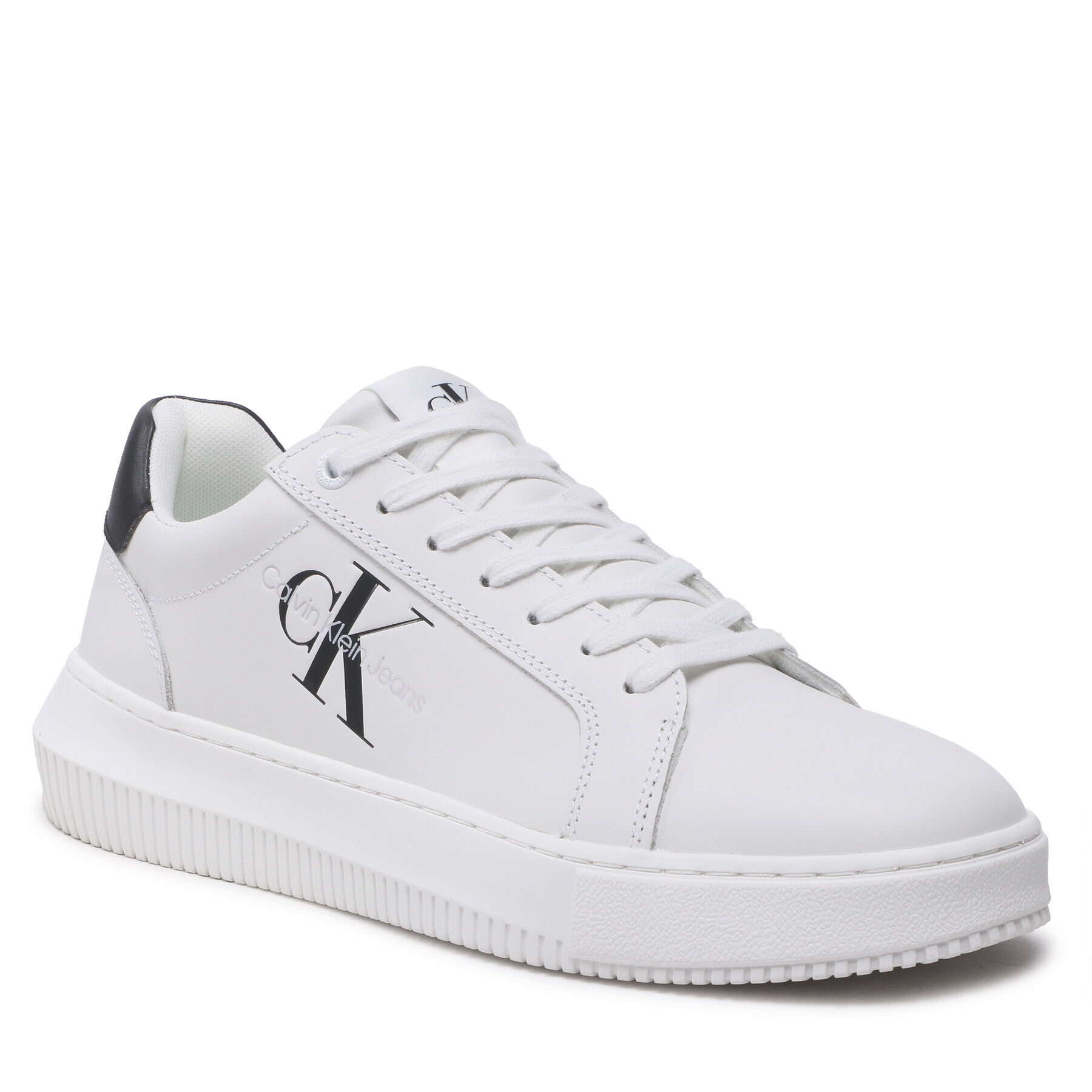 Calvin Klein Jeans Сникърси Chunky Cupsole Monologo YM0YM00681 Бял - Pepit.bg