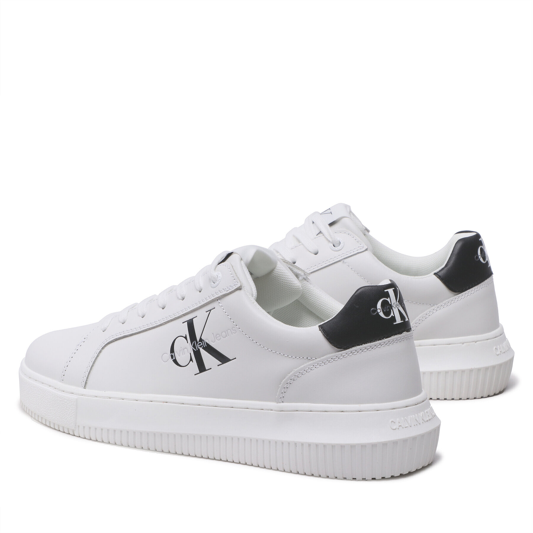 Calvin Klein Jeans Сникърси Chunky Cupsole Monologo YM0YM00681 Бял - Pepit.bg
