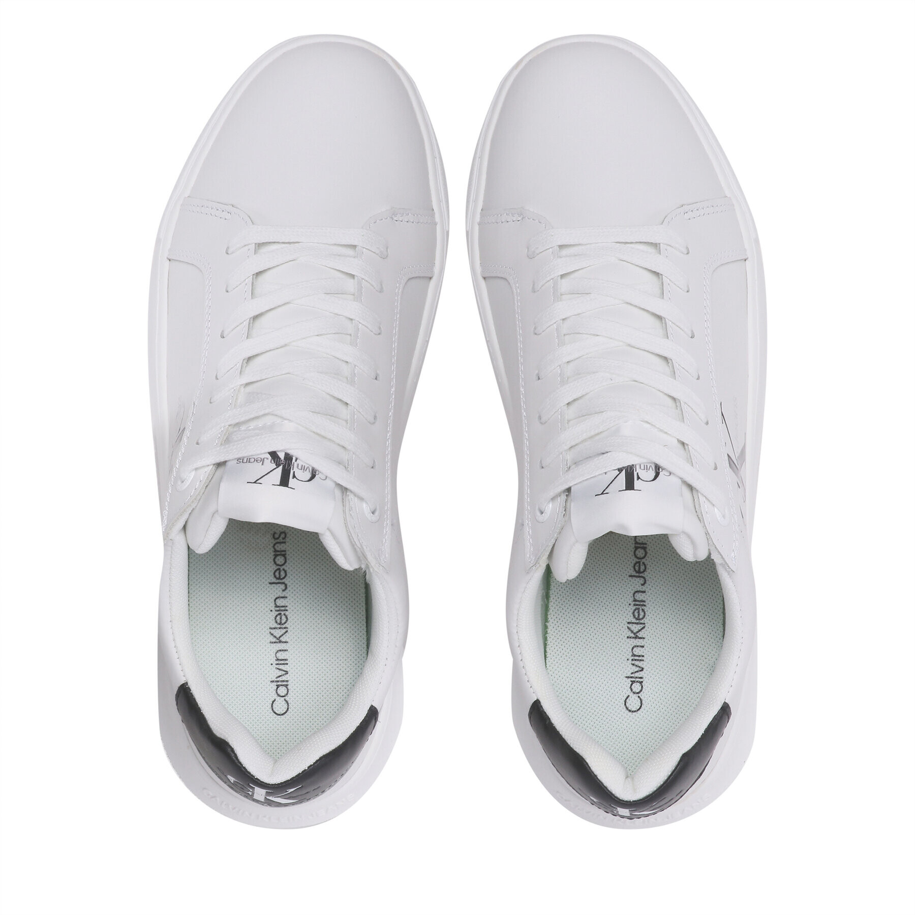 Calvin Klein Jeans Сникърси Chunky Cupsole Monologo YM0YM00681 Бял - Pepit.bg