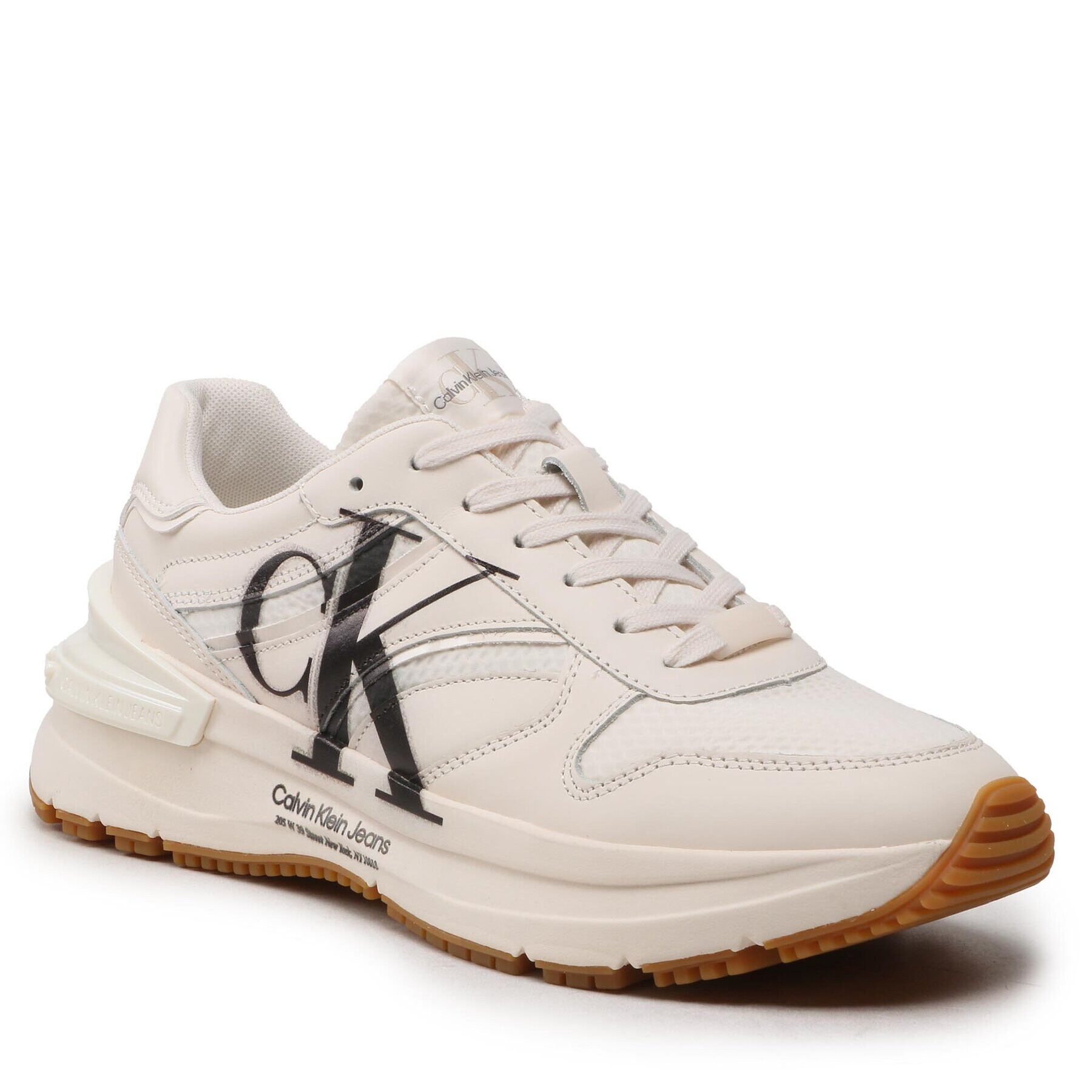 Calvin Klein Jeans Сникърси Chunky Runner Oversized Brand YM0YM00634 Бял - Pepit.bg