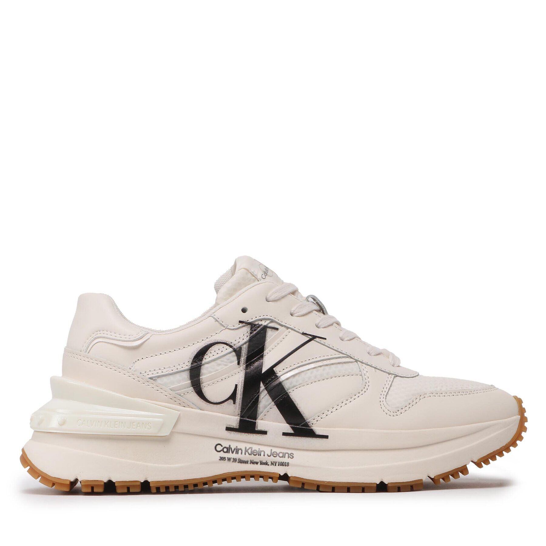Calvin Klein Jeans Сникърси Chunky Runner Oversized Brand YM0YM00634 Бял - Pepit.bg