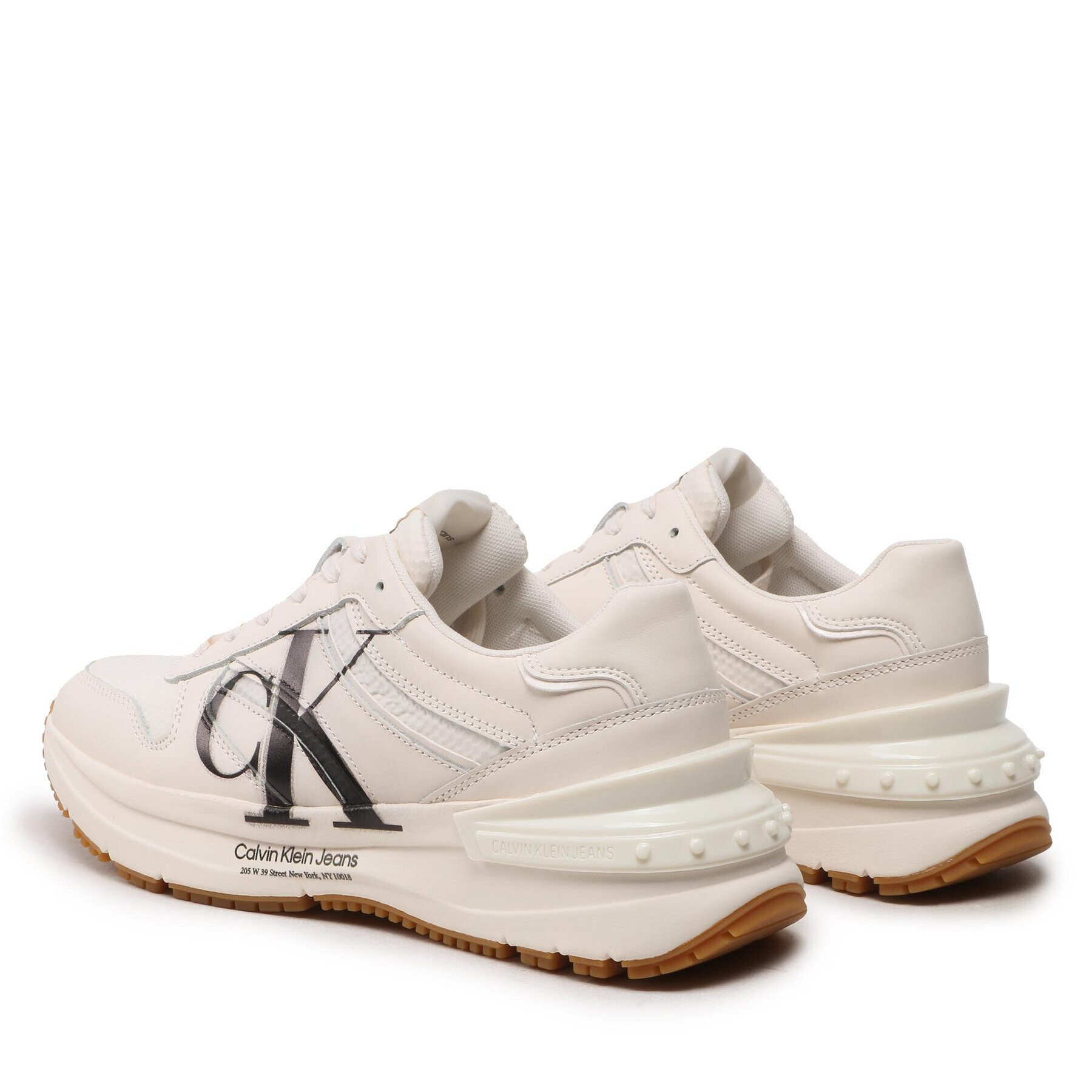 Calvin Klein Jeans Сникърси Chunky Runner Oversized Brand YM0YM00634 Бял - Pepit.bg
