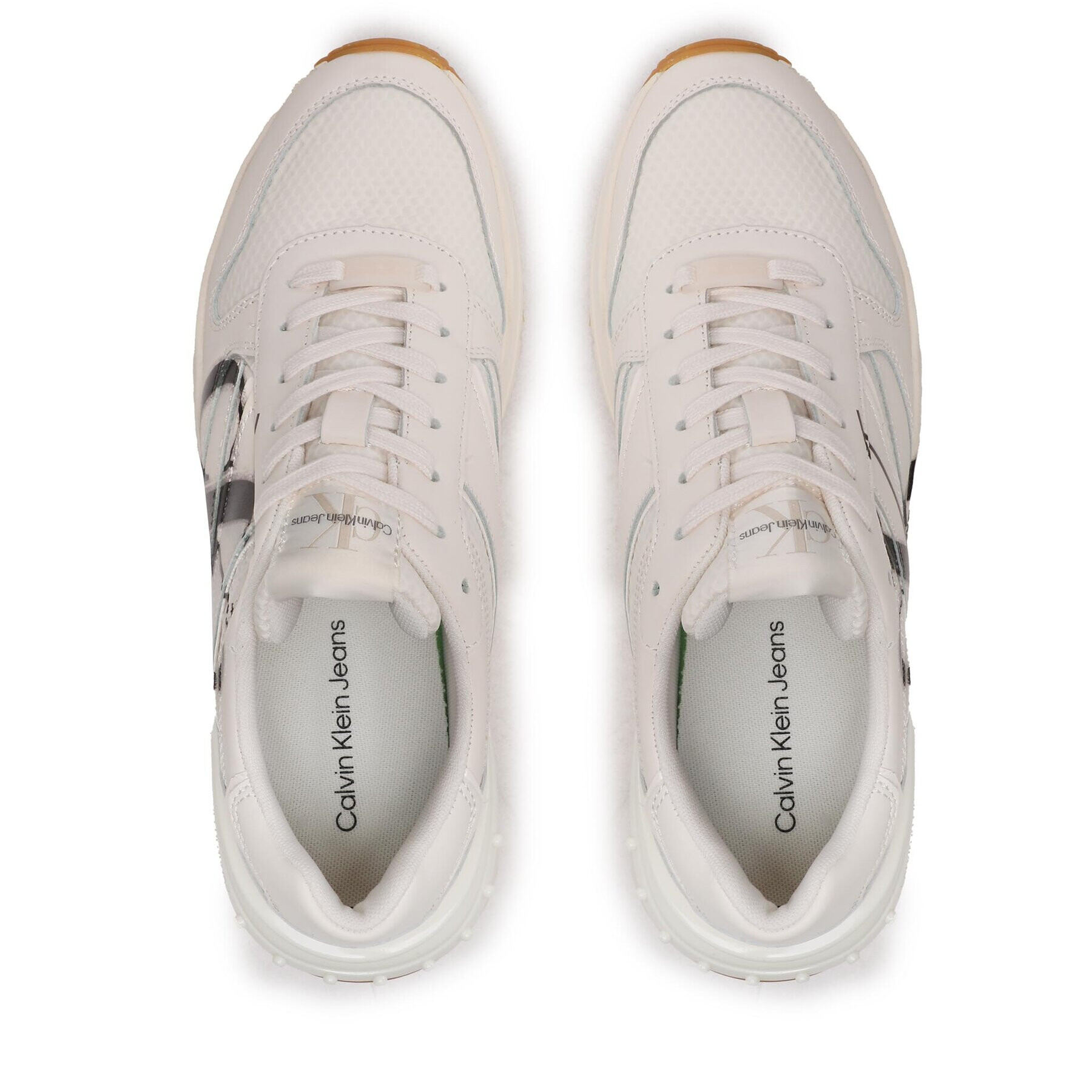 Calvin Klein Jeans Сникърси Chunky Runner Oversized Brand YM0YM00634 Бял - Pepit.bg
