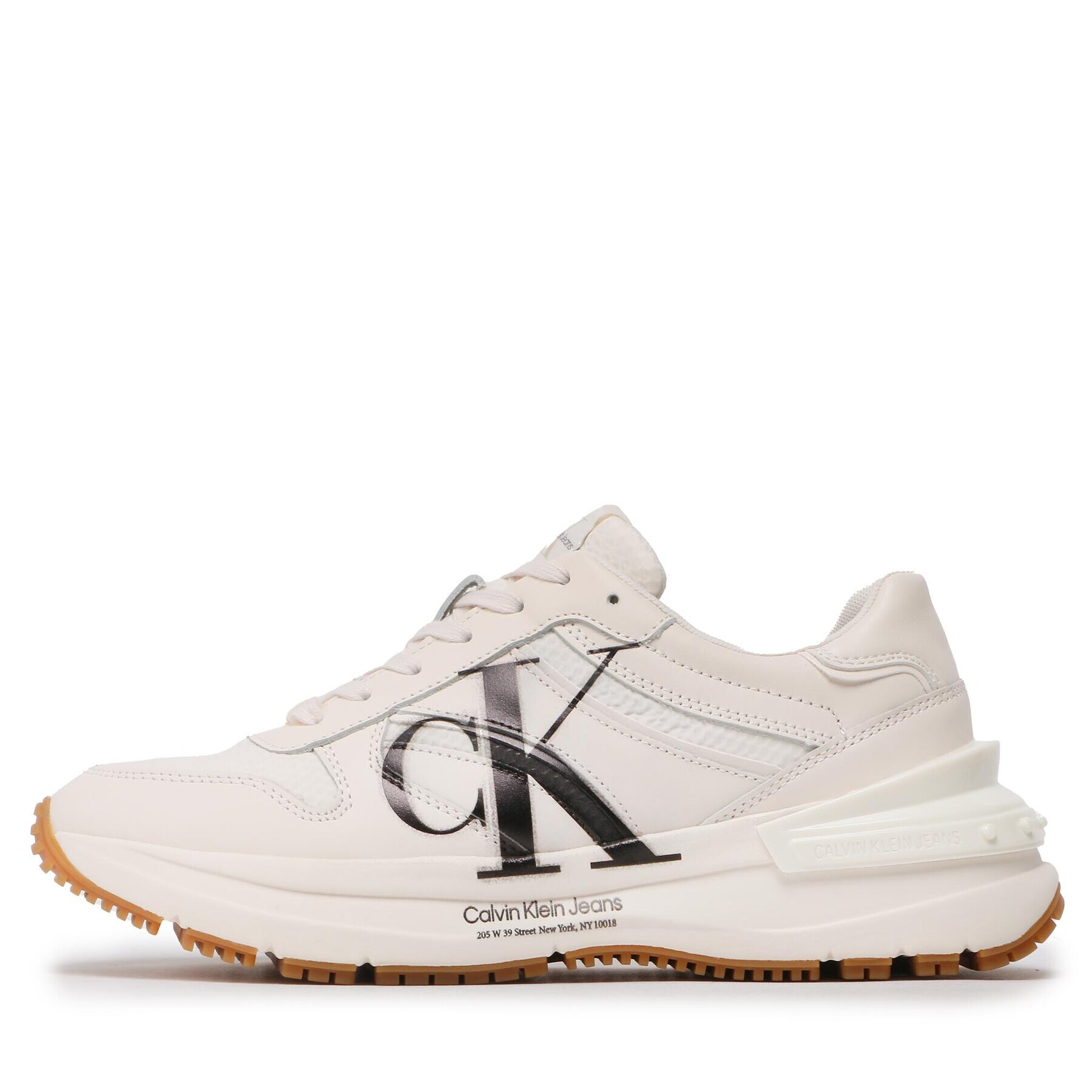 Calvin Klein Jeans Сникърси Chunky Runner Oversized Brand YM0YM00634 Бял - Pepit.bg