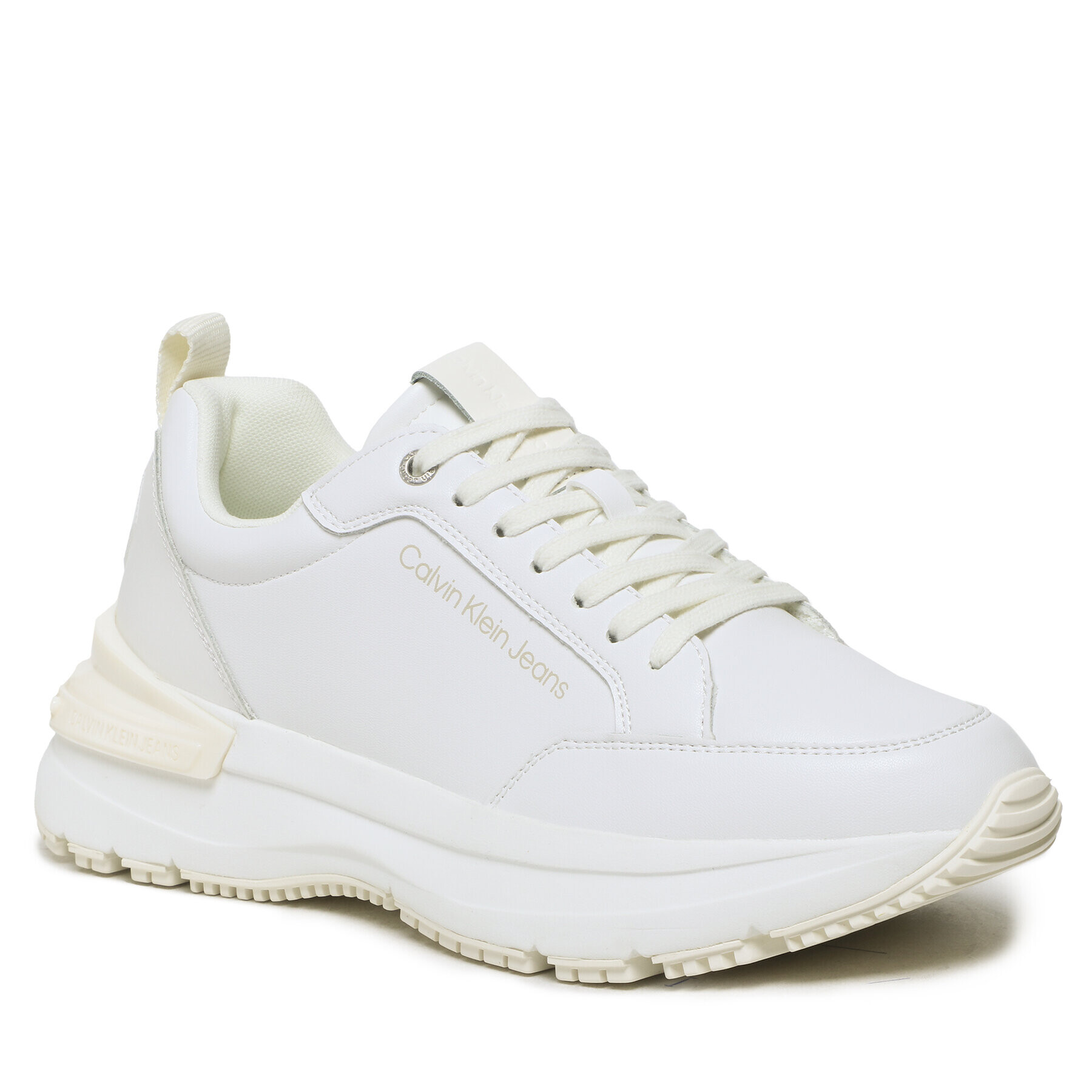 Calvin Klein Jeans Сникърси Chunky Runner Rec Lth-Tpu Insert YM0YM00680 Бял - Pepit.bg