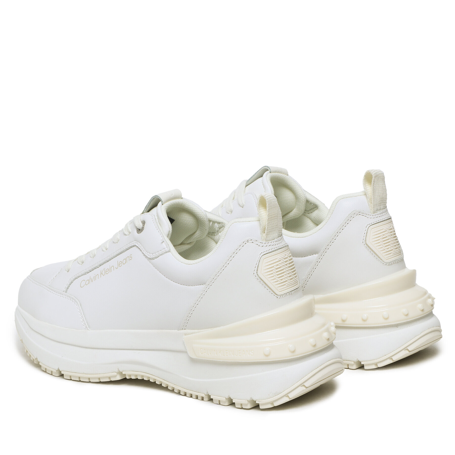 Calvin Klein Jeans Сникърси Chunky Runner Rec Lth-Tpu Insert YM0YM00680 Бял - Pepit.bg