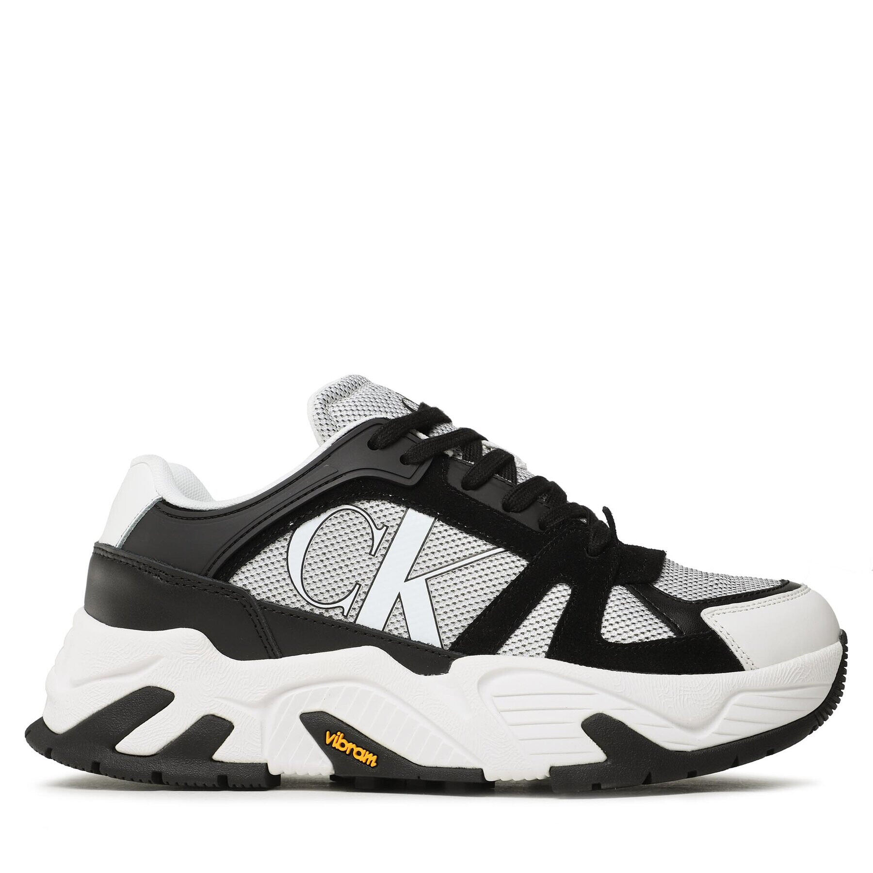 Calvin Klein Jeans Сникърси Chunky Runner Vibram Lth Mix YM0YM00719 Бял - Pepit.bg