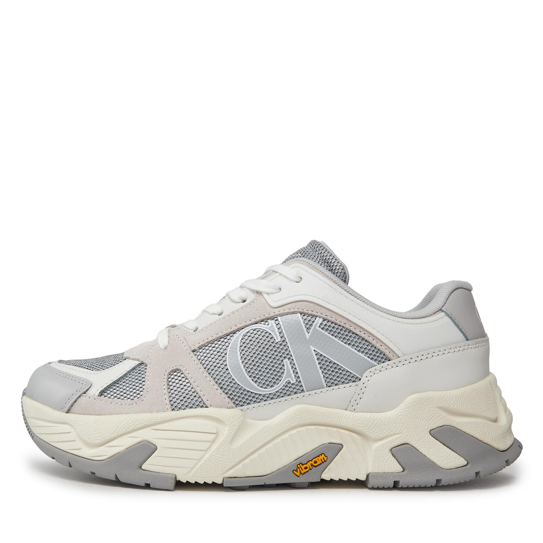 Calvin Klein Jeans Сникърси Chunky Runner Vibram Lth Mix YM0YM00719 Сив - Pepit.bg