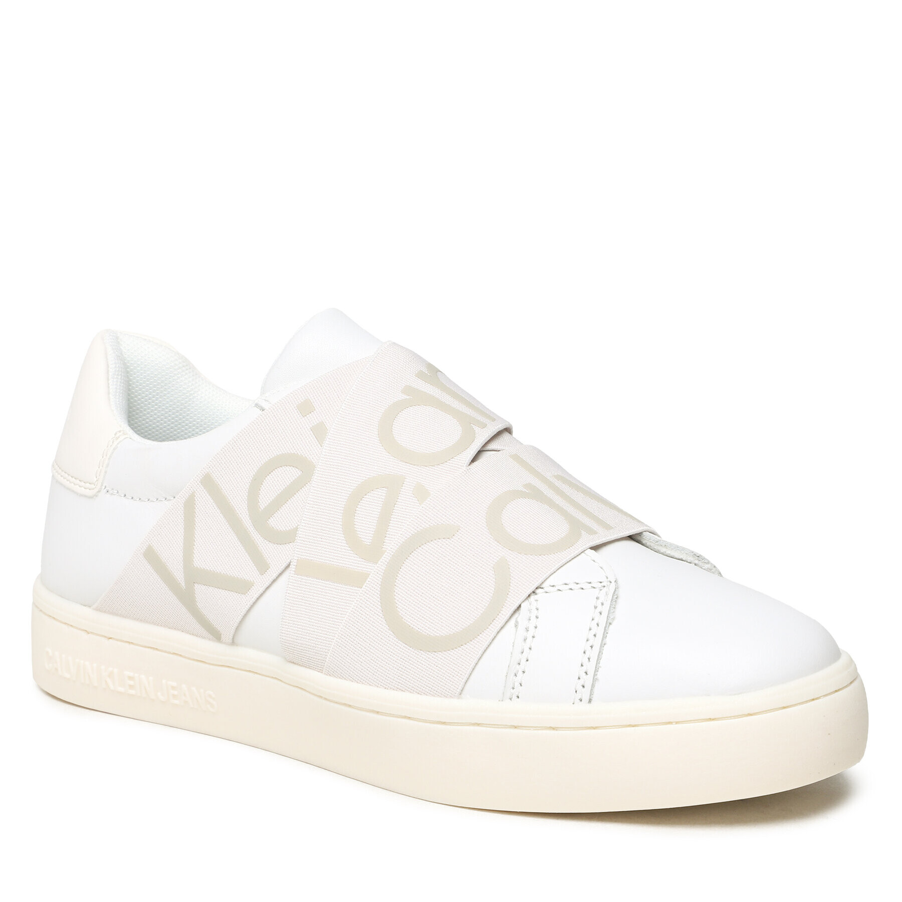 Calvin Klein Jeans Сникърси Classic Cupsole Elast Webbng YW0YW00911 Бял - Pepit.bg