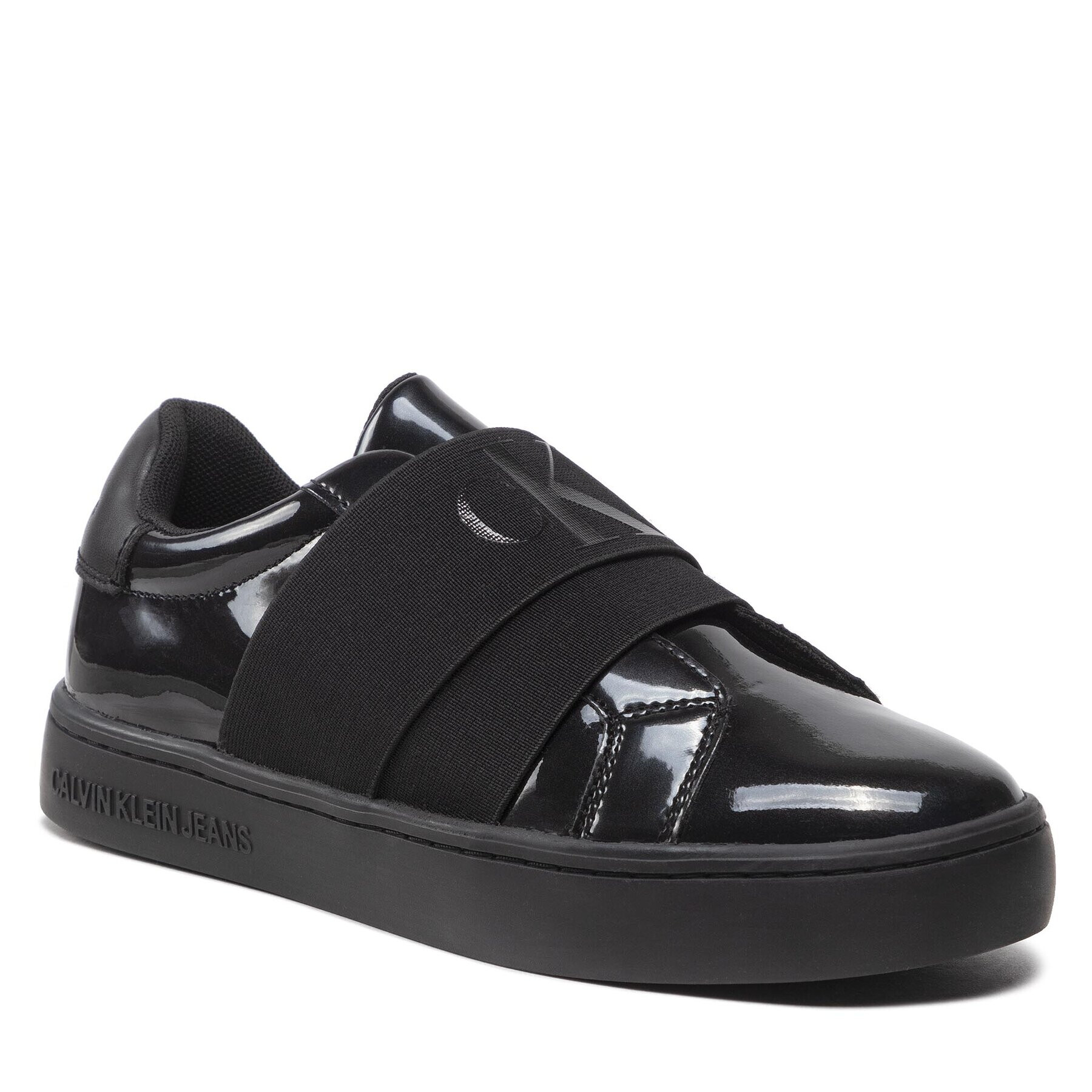 Calvin Klein Jeans Сникърси Classic Cupsole Elastic Glossy YW0YW00874 Черен - Pepit.bg