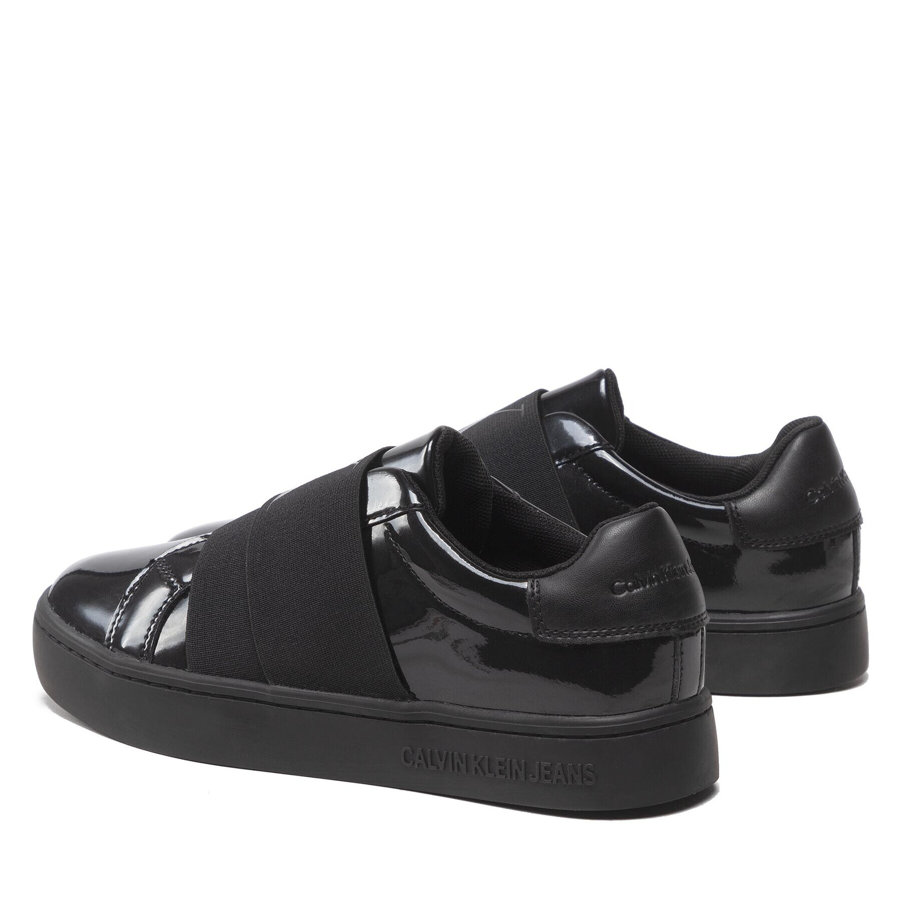 Calvin Klein Jeans Сникърси Classic Cupsole Elastic Glossy YW0YW00874 Черен - Pepit.bg