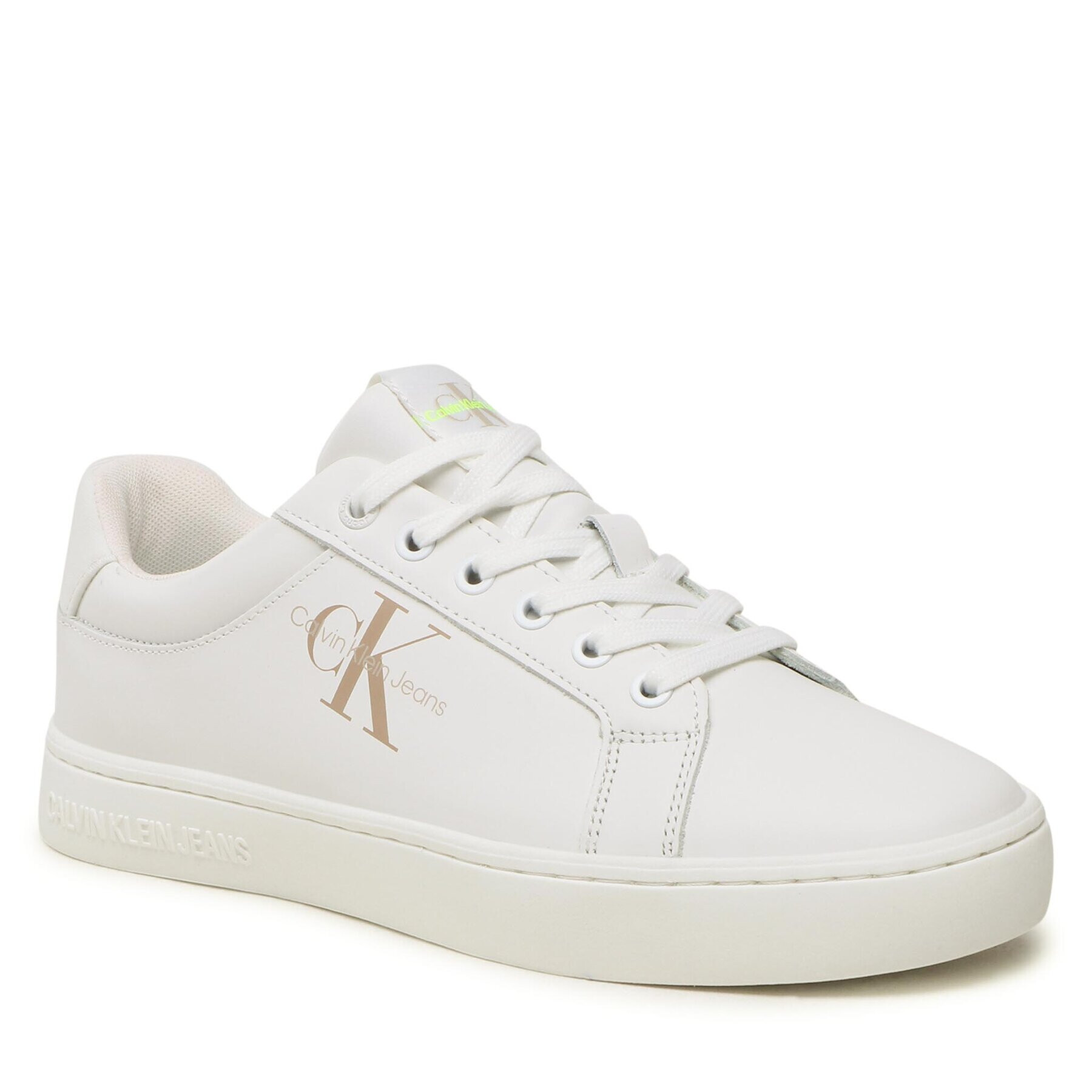 Calvin Klein Jeans Сникърси Classic Cupsole Fluo Contrast YM0YM00603 Бял - Pepit.bg