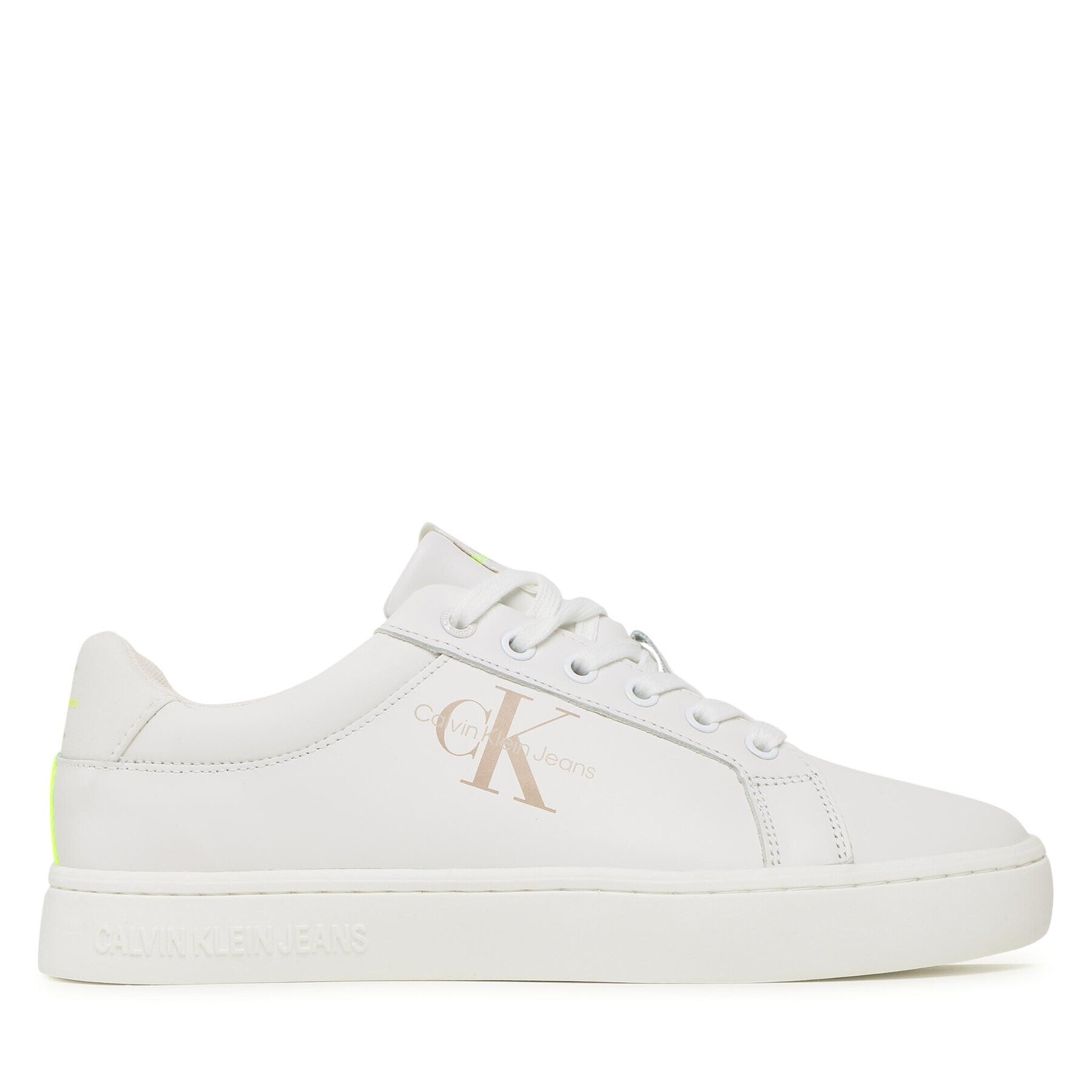 Calvin Klein Jeans Сникърси Classic Cupsole Fluo Contrast YM0YM00603 Бял - Pepit.bg