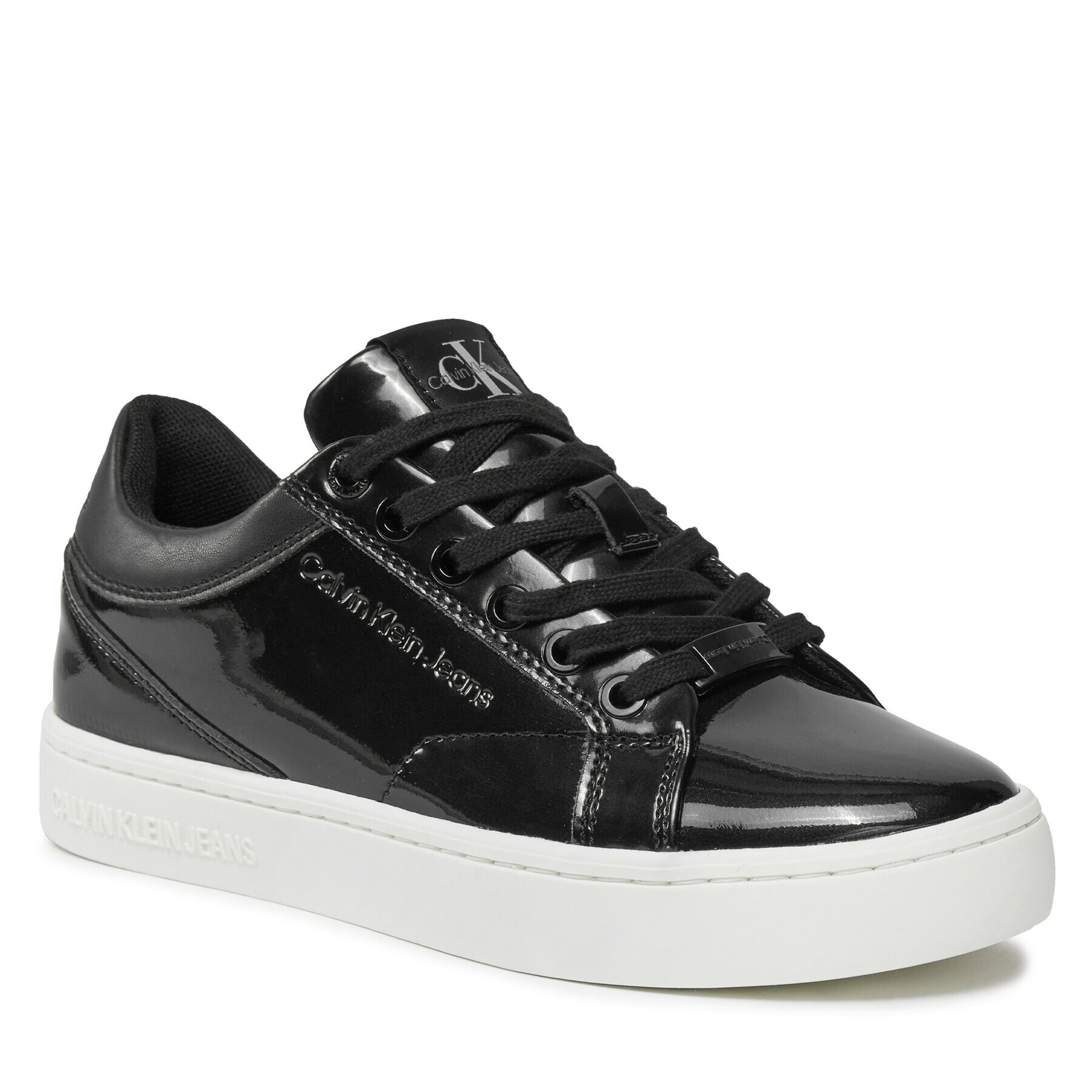 Calvin Klein Jeans Сникърси Classic Cupsole Glossy Patent YW0YW00875 Черен - Pepit.bg