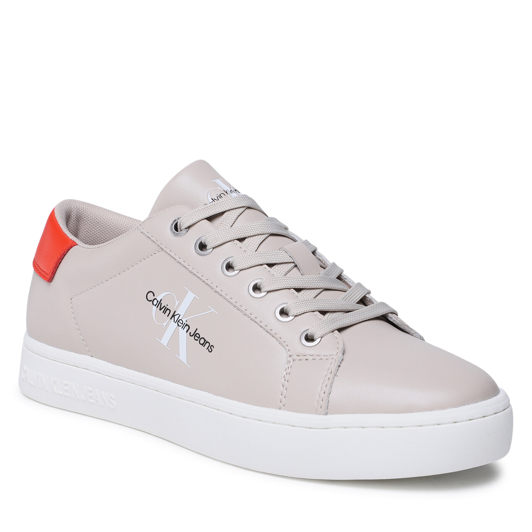 Calvin Klein Jeans Сникърси Classic Cupsole Laceup Low Lth YM0YM00491 Бежов - Pepit.bg