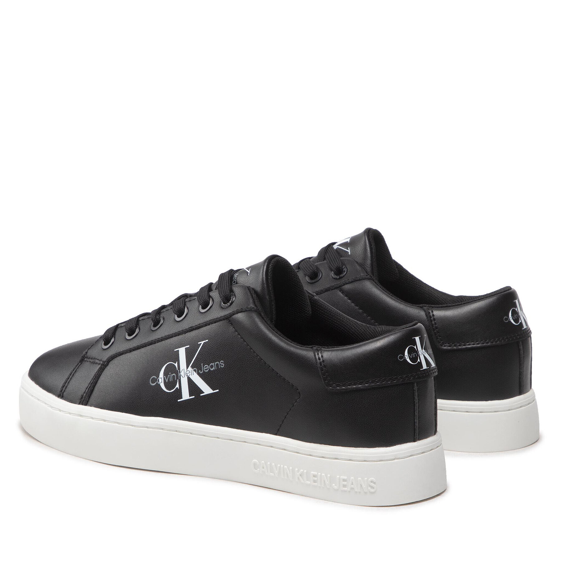 Calvin Klein Jeans Сникърси Classic Cupsole Laceup Low Lth YM0YM00491 Черен - Pepit.bg