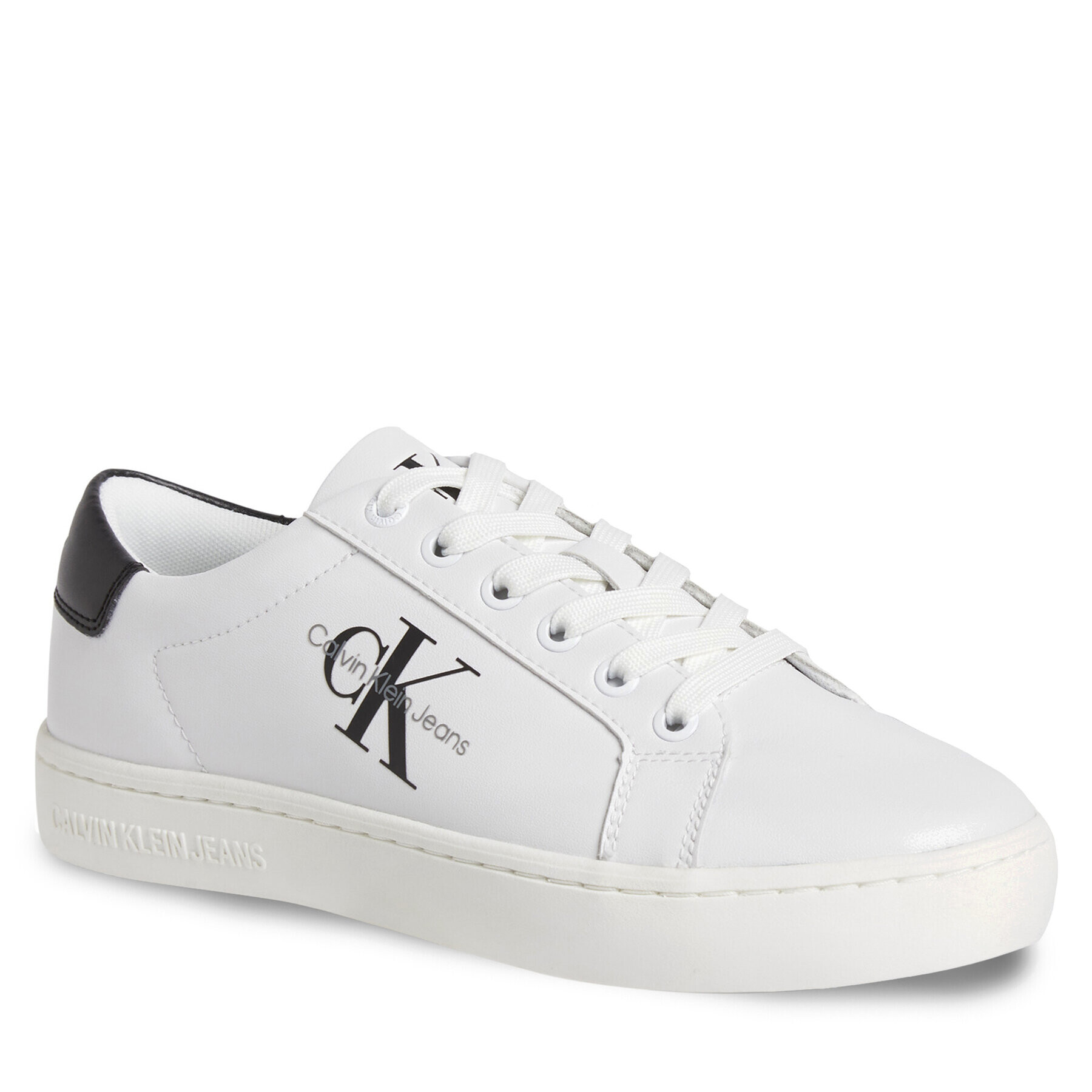 Calvin Klein Jeans Сникърси Classic Cupsole Laceup Lth Wn YW0YW01269 Бял - Pepit.bg