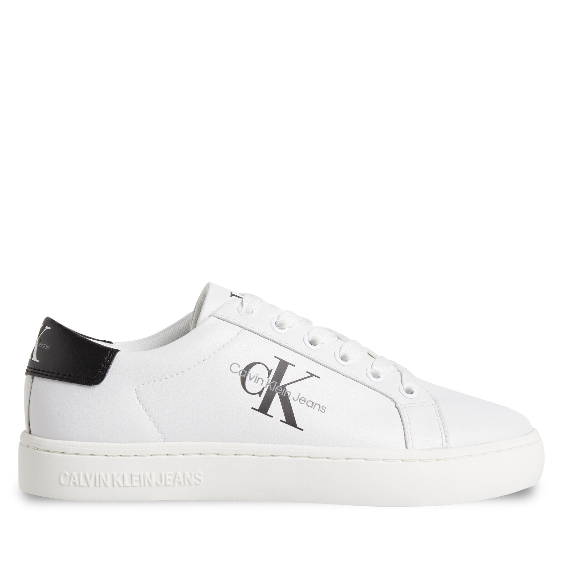 Calvin Klein Jeans Сникърси Classic Cupsole Laceup Lth Wn YW0YW01269 Бял - Pepit.bg