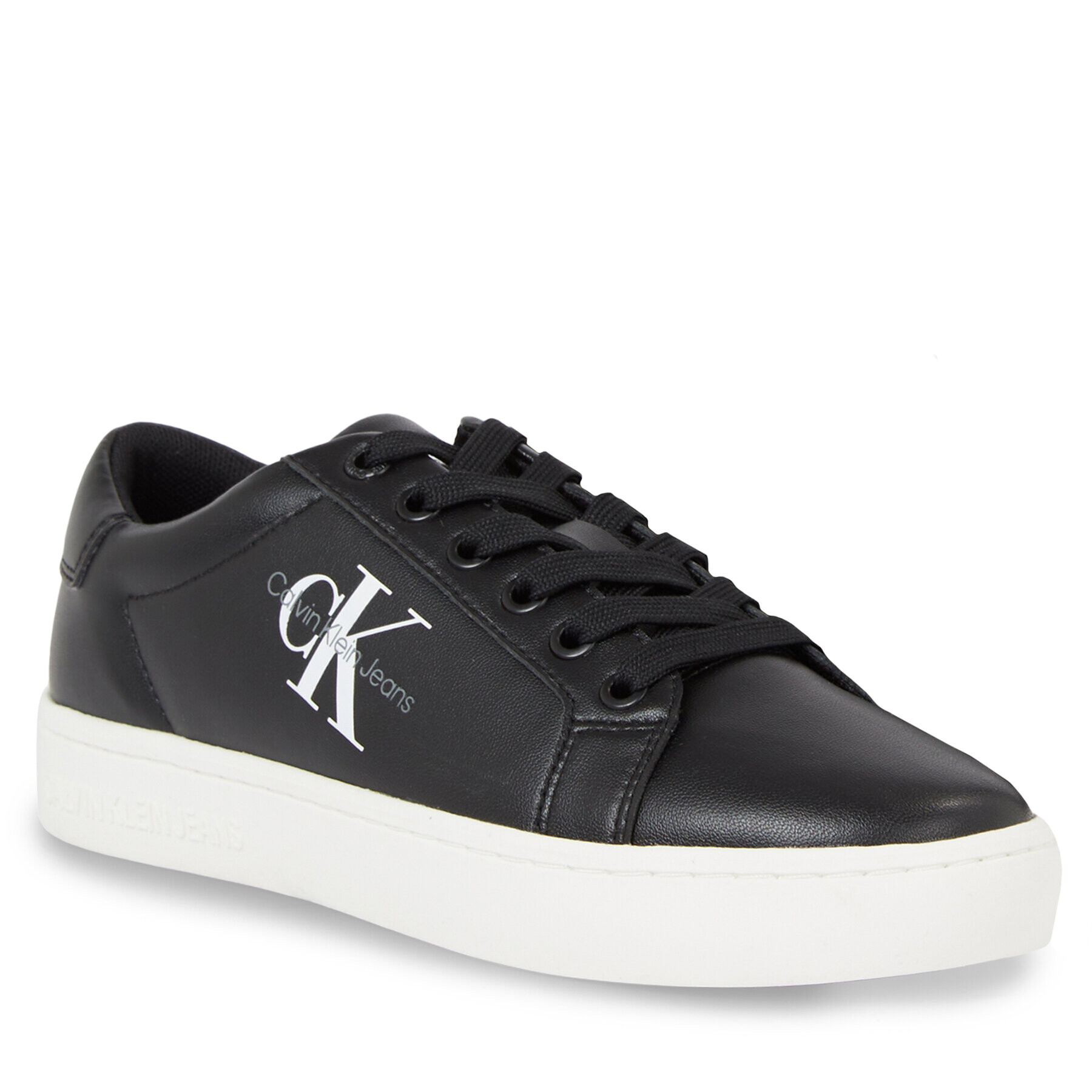 Calvin Klein Jeans Сникърси Classic Cupsole Laceup Lth Wn YW0YW01269 Черен - Pepit.bg