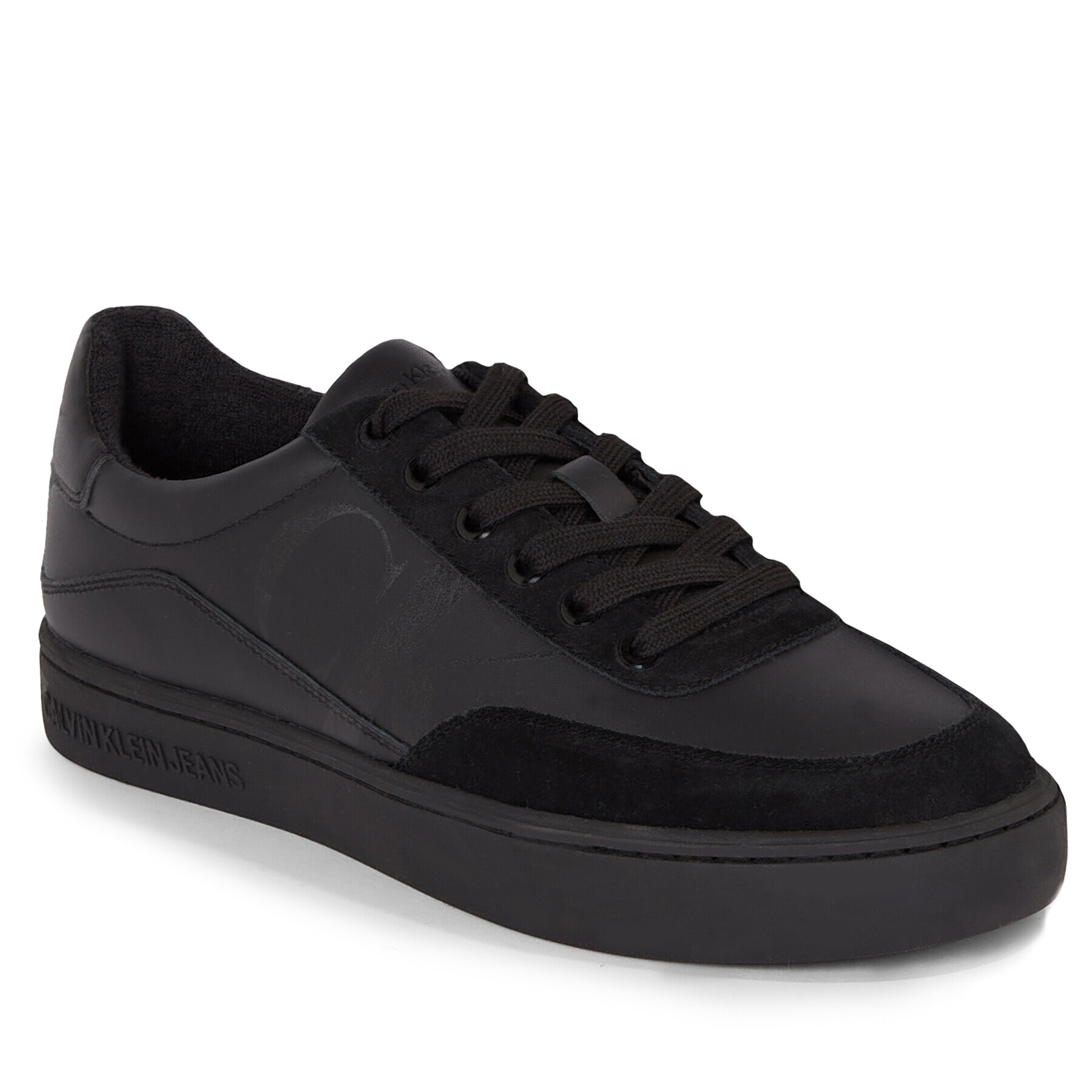 Calvin Klein Jeans Сникърси Classic Cupsole Laceup Mix Lth YM0YM00713 Черен - Pepit.bg