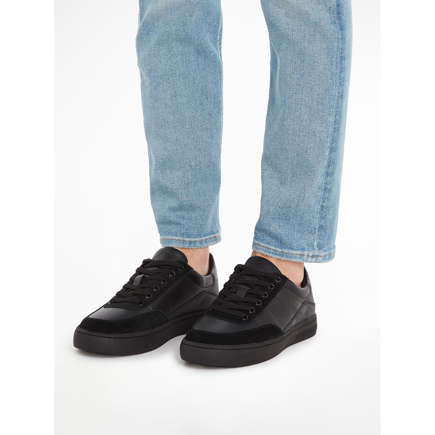 Calvin Klein Jeans Сникърси Classic Cupsole Laceup Mix Lth YM0YM00713 Черен - Pepit.bg