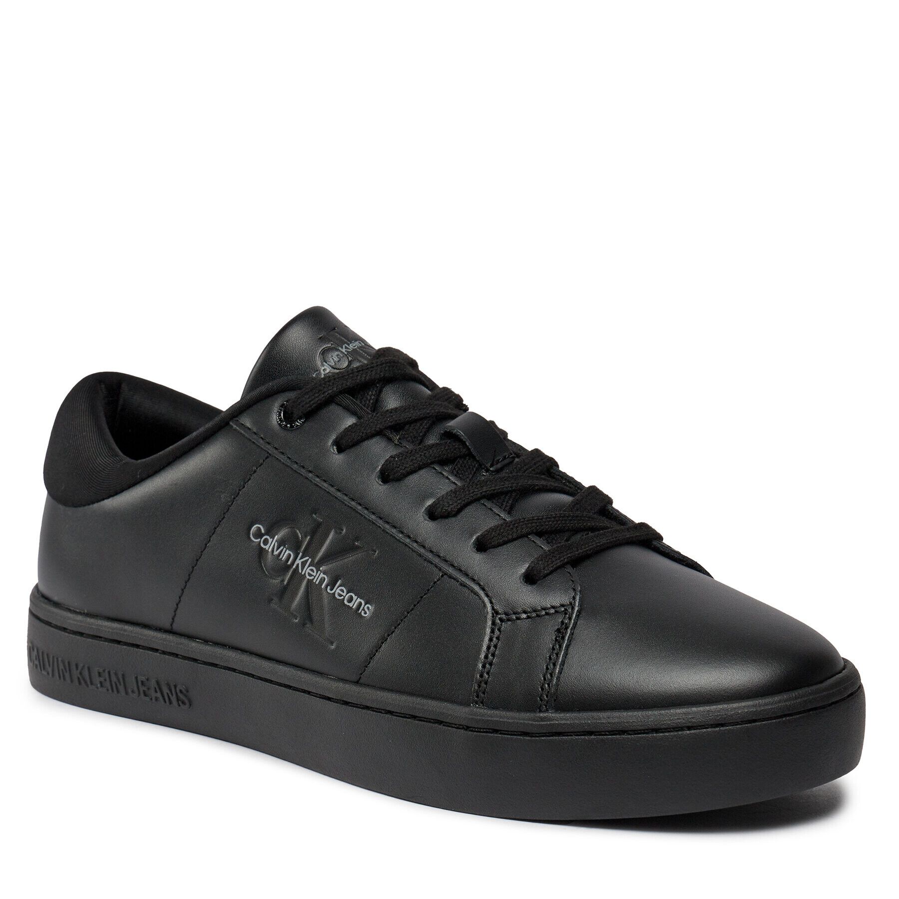 Calvin Klein Jeans Сникърси Classic Cupsole Low Laceup Lth YM0YM00864 Черен - Pepit.bg