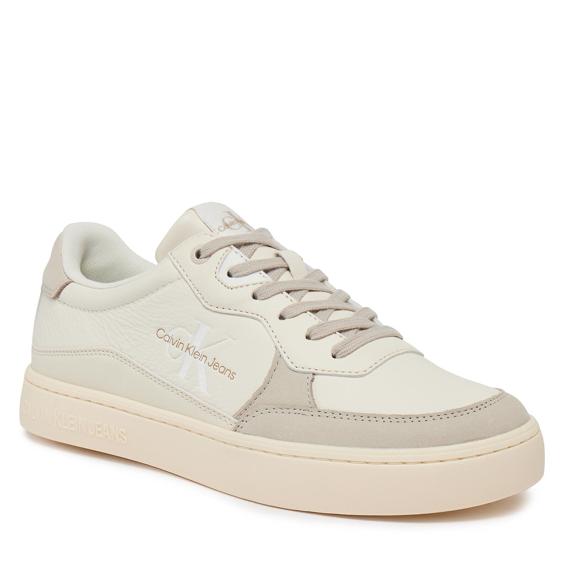 Calvin Klein Jeans Сникърси Classic Cupsole Low Lth Ml Fad YM0YM00885 Бежов - Pepit.bg