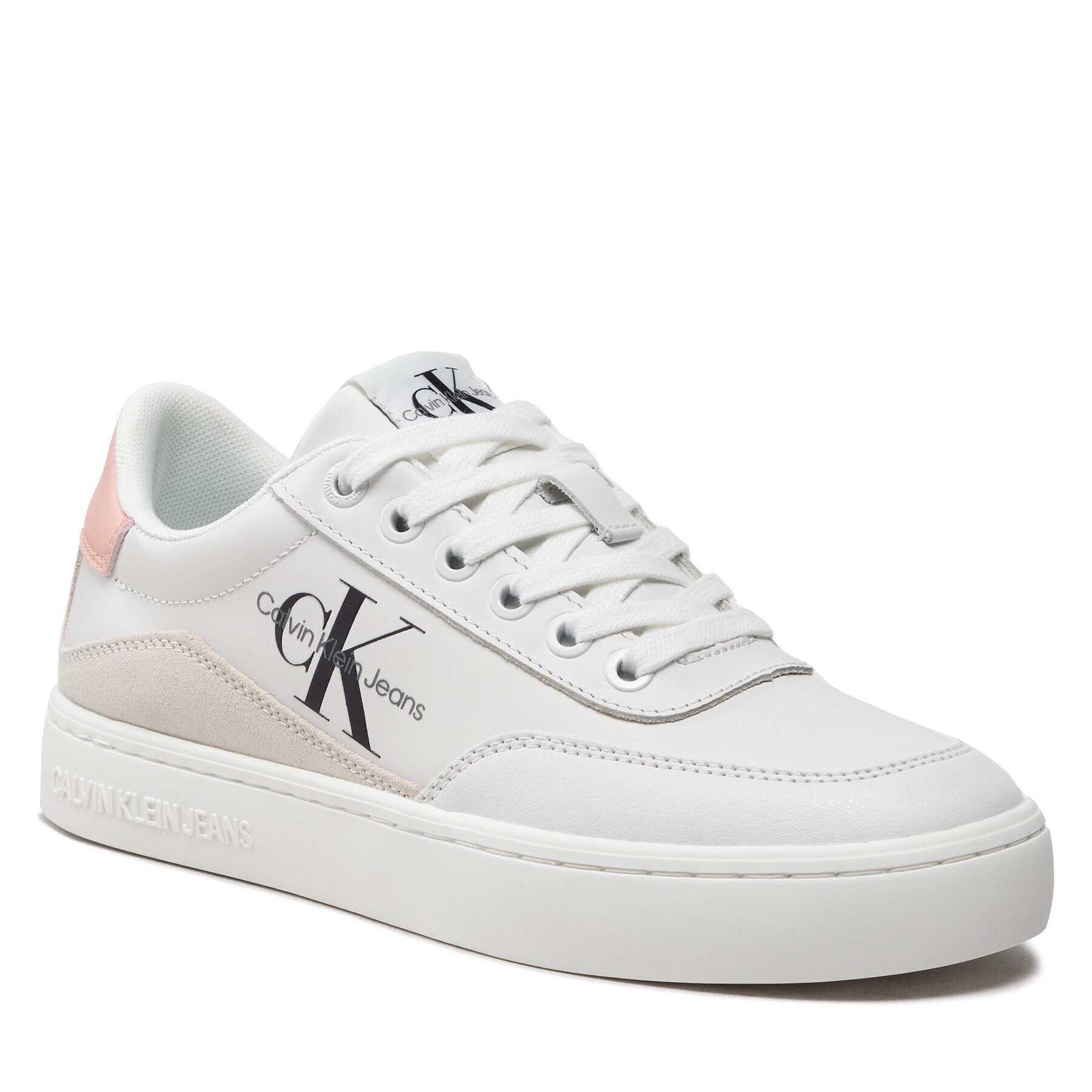 Calvin Klein Jeans Сникърси Classic Cupsole Lth-Su Mono W YW0YW00699 Бял - Pepit.bg