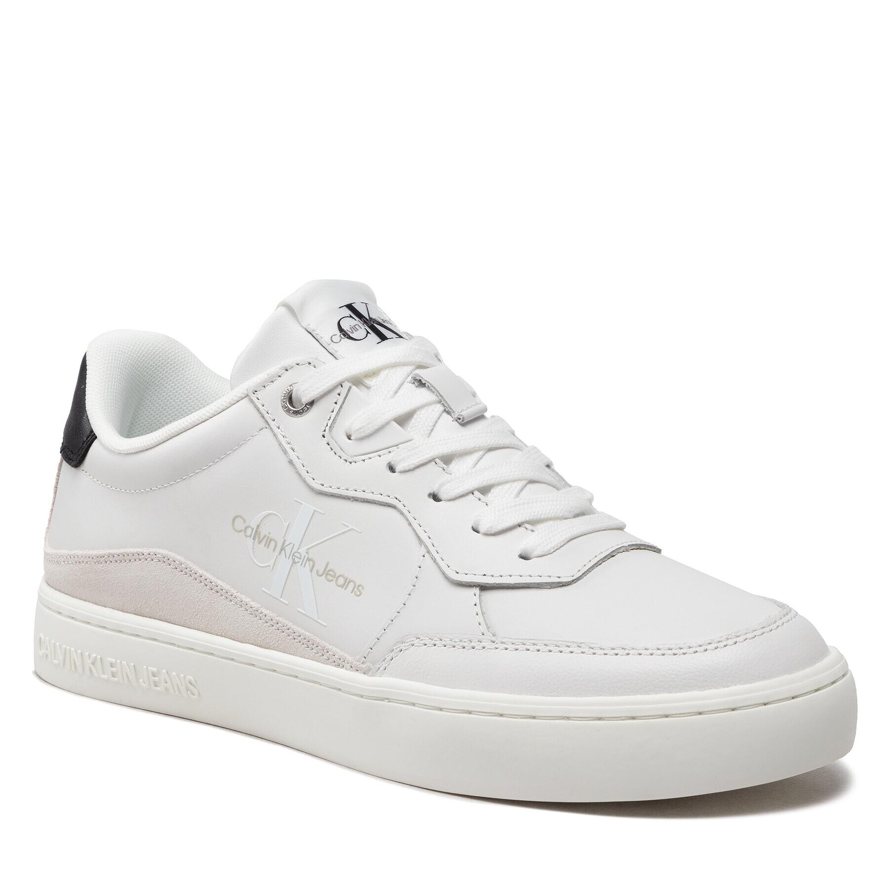 Calvin Klein Jeans Сникърси Classic Cupsole Lth-Su Mono YM0YM00432 Бял - Pepit.bg