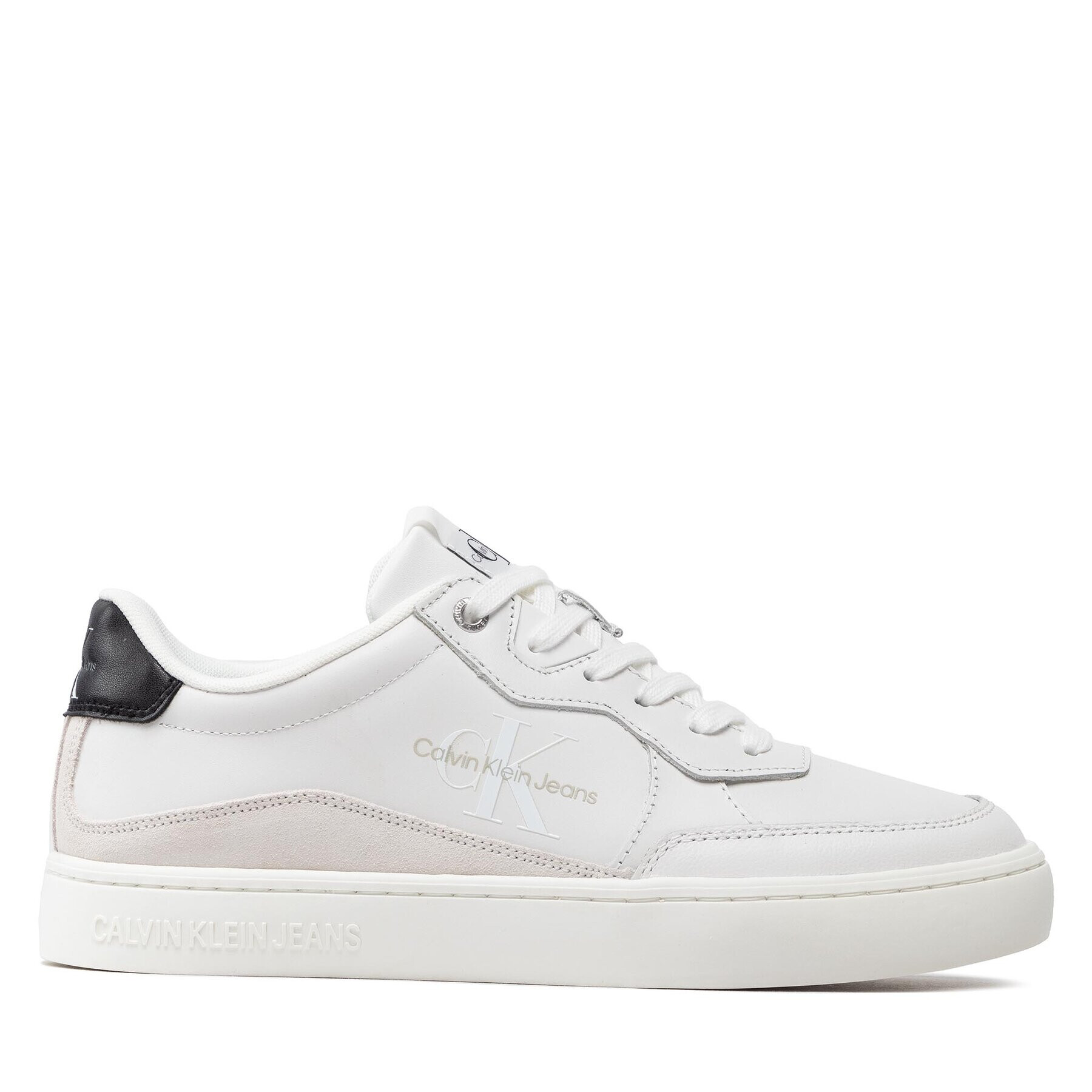Calvin Klein Jeans Сникърси Classic Cupsole Lth-Su Mono YM0YM00432 Бял - Pepit.bg