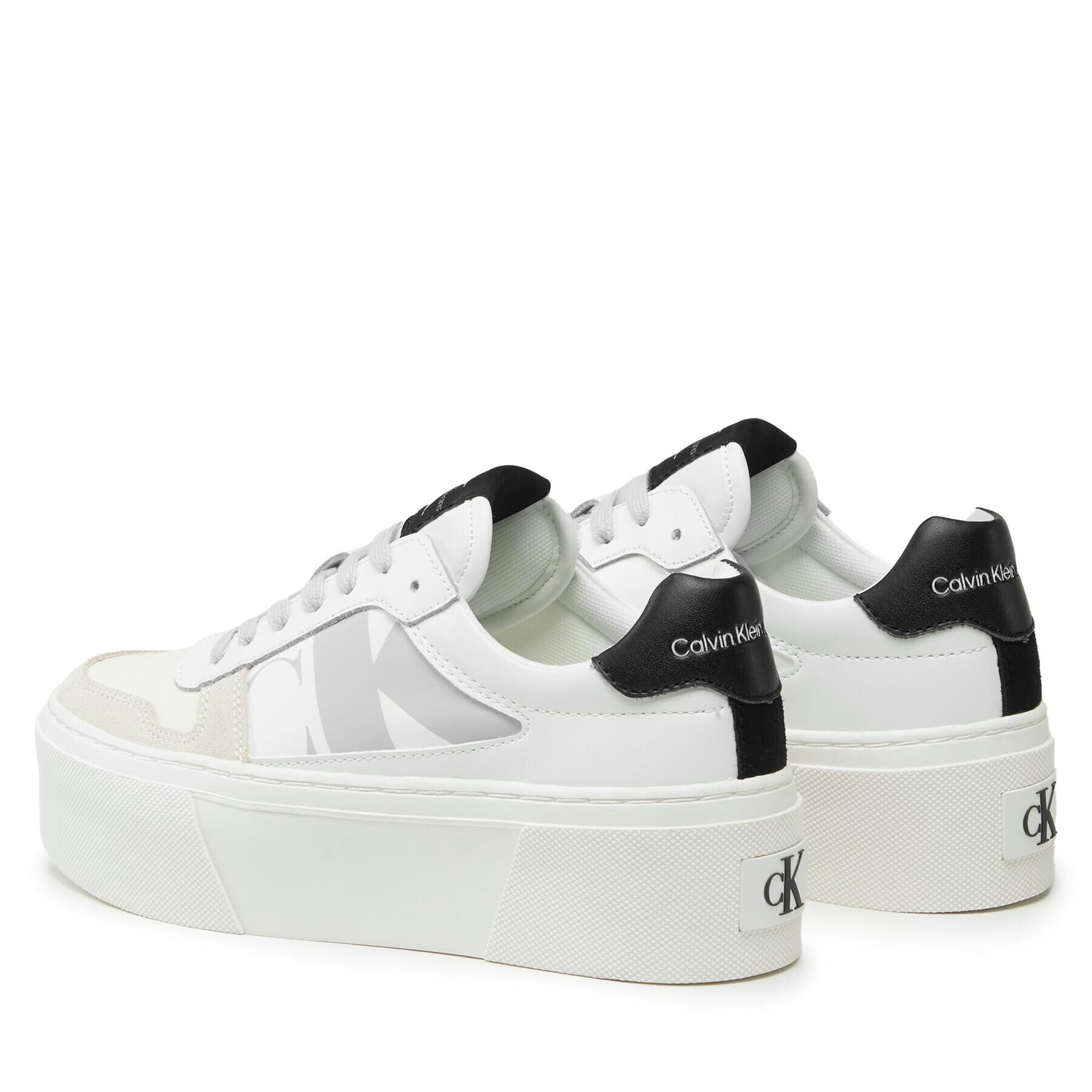 Calvin Klein Jeans Сникърси Cupsole Flatform Mix Lth Wn YW0YW01227 Бял - Pepit.bg