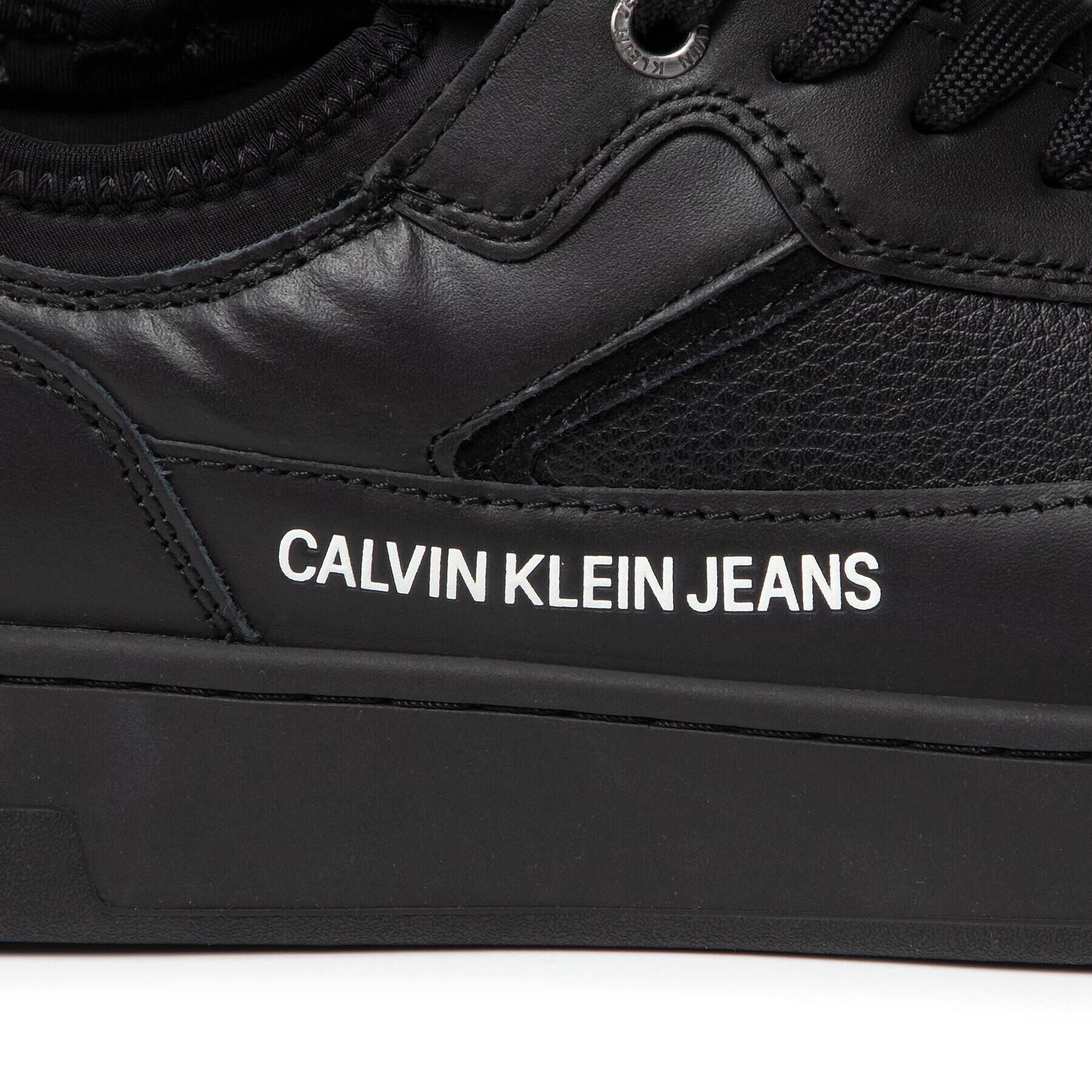 Calvin Klein Jeans Сникърси Cupsole Laceup Basket Sock YM0YM00288 Черен - Pepit.bg