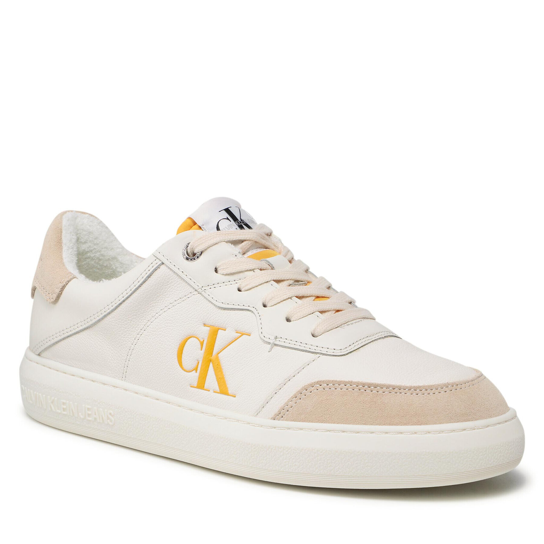 Calvin Klein Jeans Сникърси Cupsole LAceup Casual Warm YM0YM00283 Бял - Pepit.bg