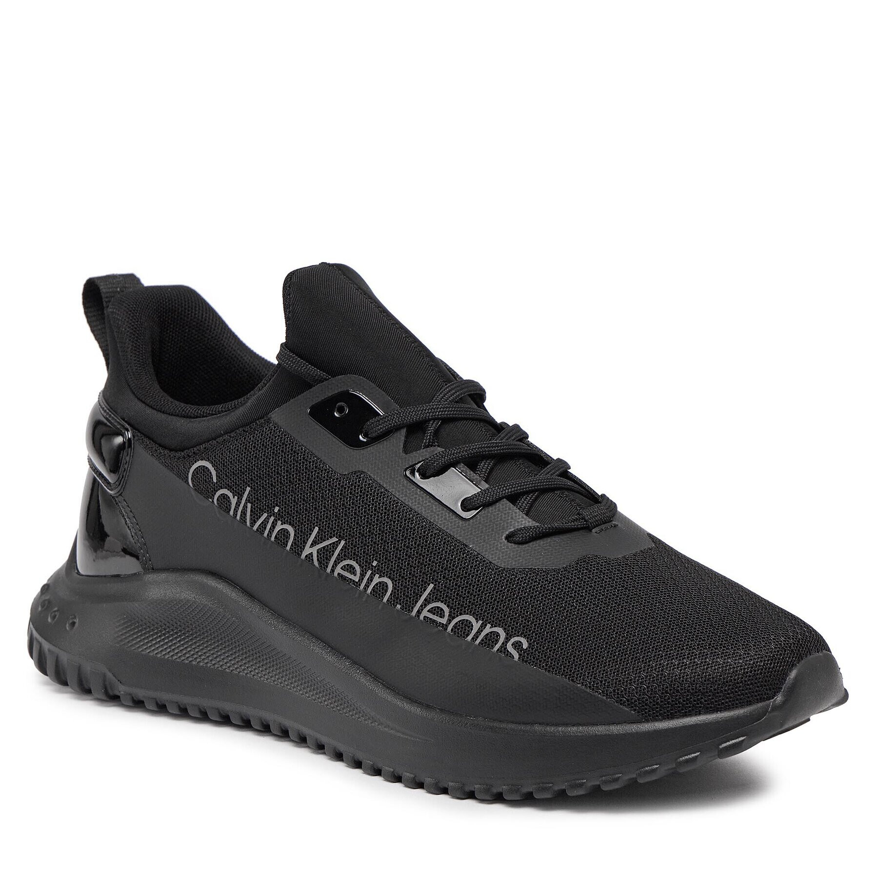 Calvin Klein Jeans Сникърси Eva Run Slipon Lace Mix In Lum YM0YM00870 Черен - Pepit.bg