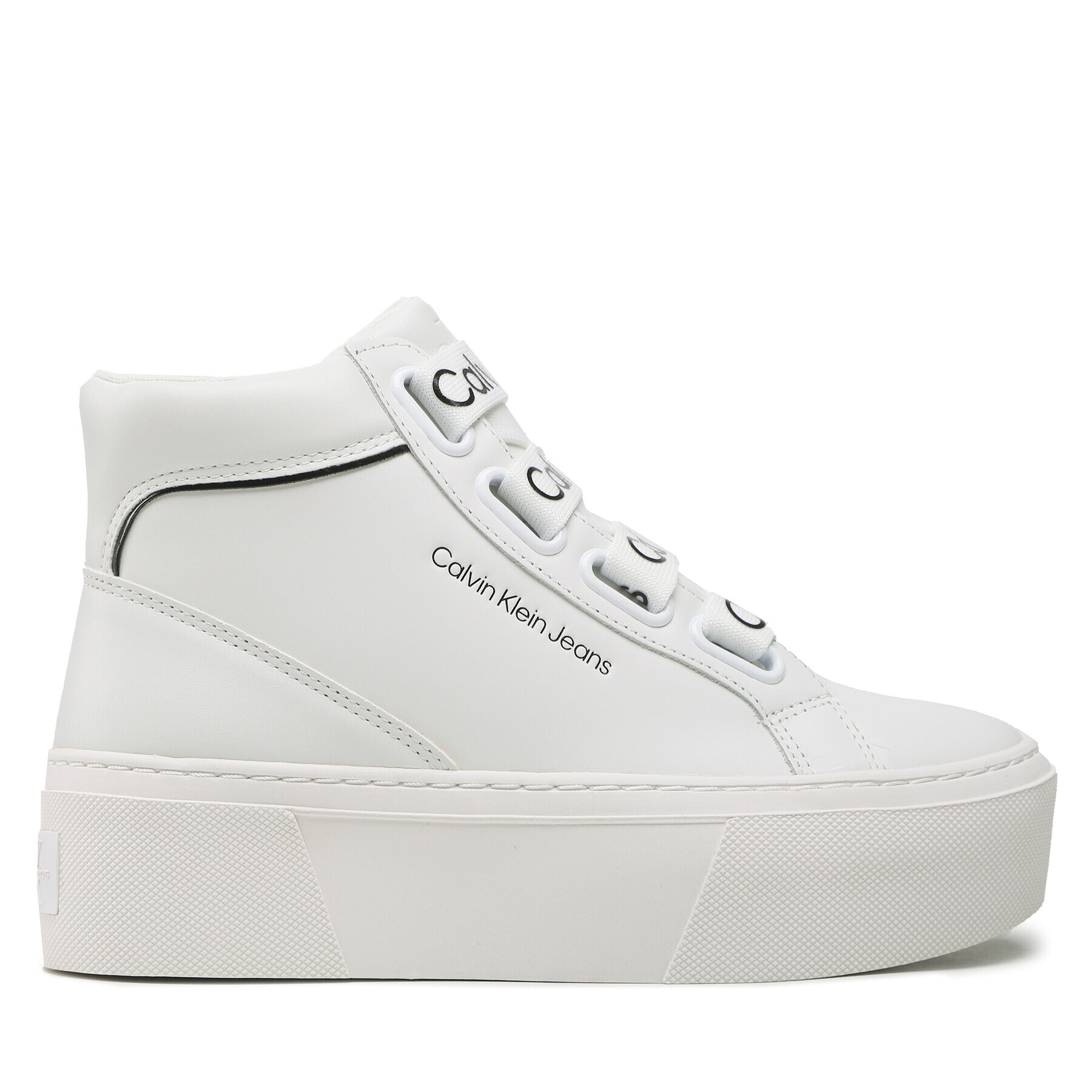 Calvin Klein Jeans Сникърси Flatform Mid Branded Laces YW0YW00869 Бял - Pepit.bg