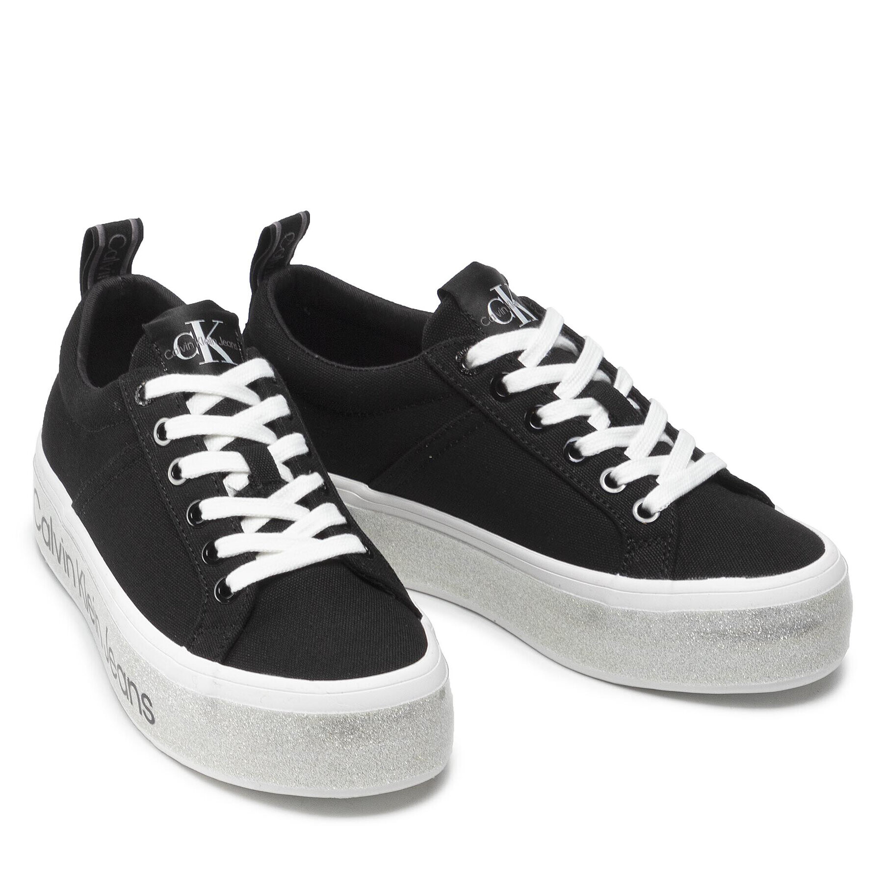 Calvin Klein Jeans Сникърси Flatform Vulcanized 3 YW0YW00491 Черен - Pepit.bg