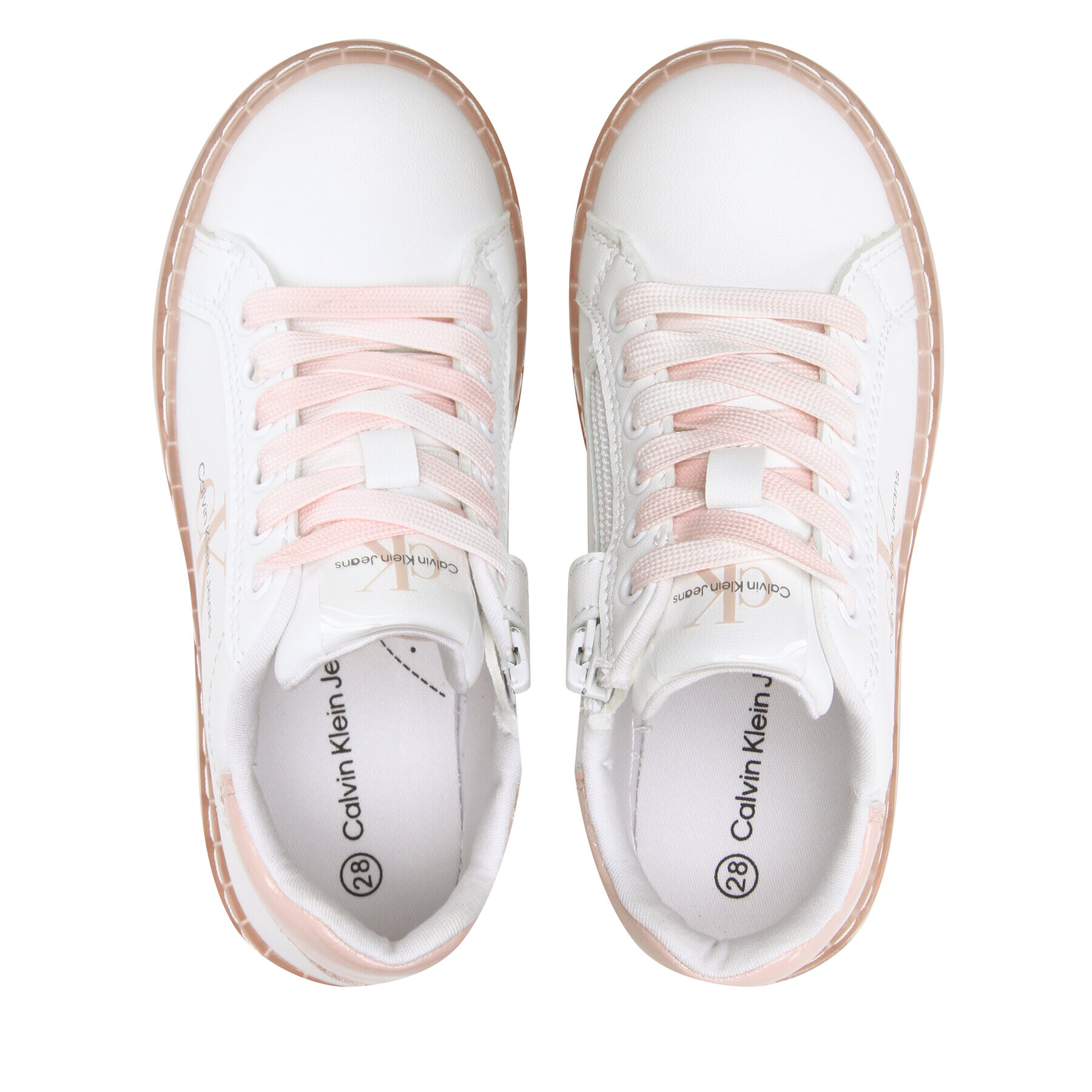 Calvin Klein Jeans Сникърси Low Cut Lace-Up Sneaker V3A9-80474-1434 Бял - Pepit.bg