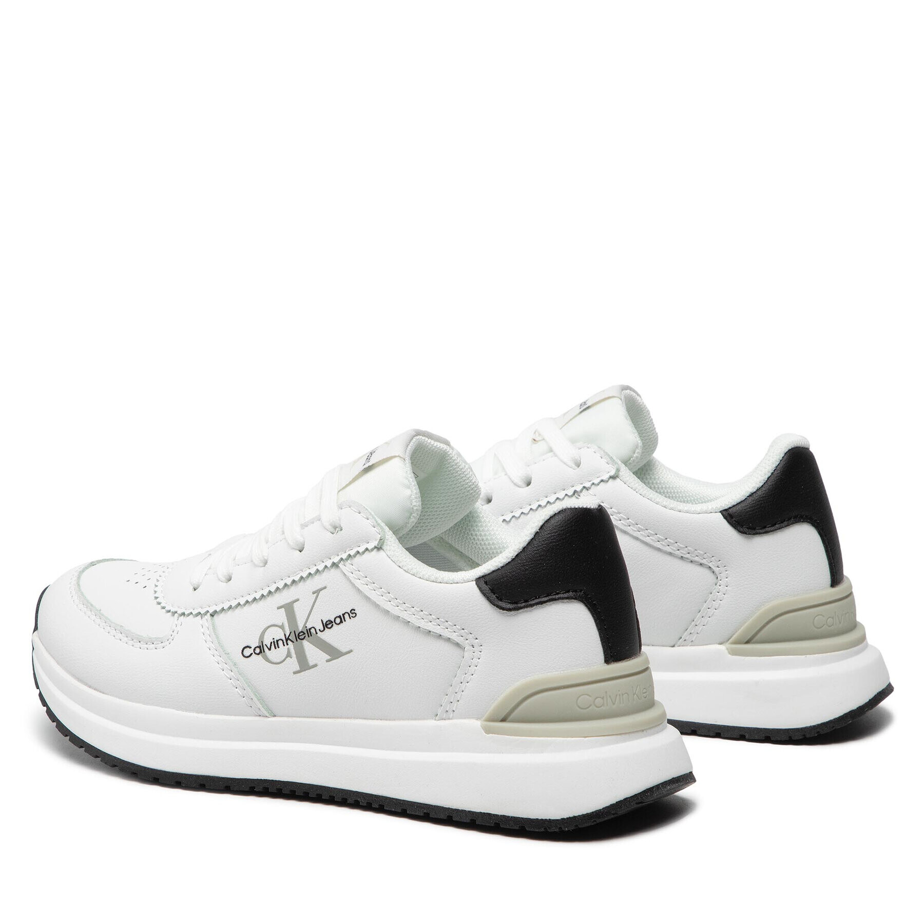 Calvin Klein Jeans Сникърси Low Cut Lace-Up Sneaker V3B9-80136-0193 M Бял - Pepit.bg