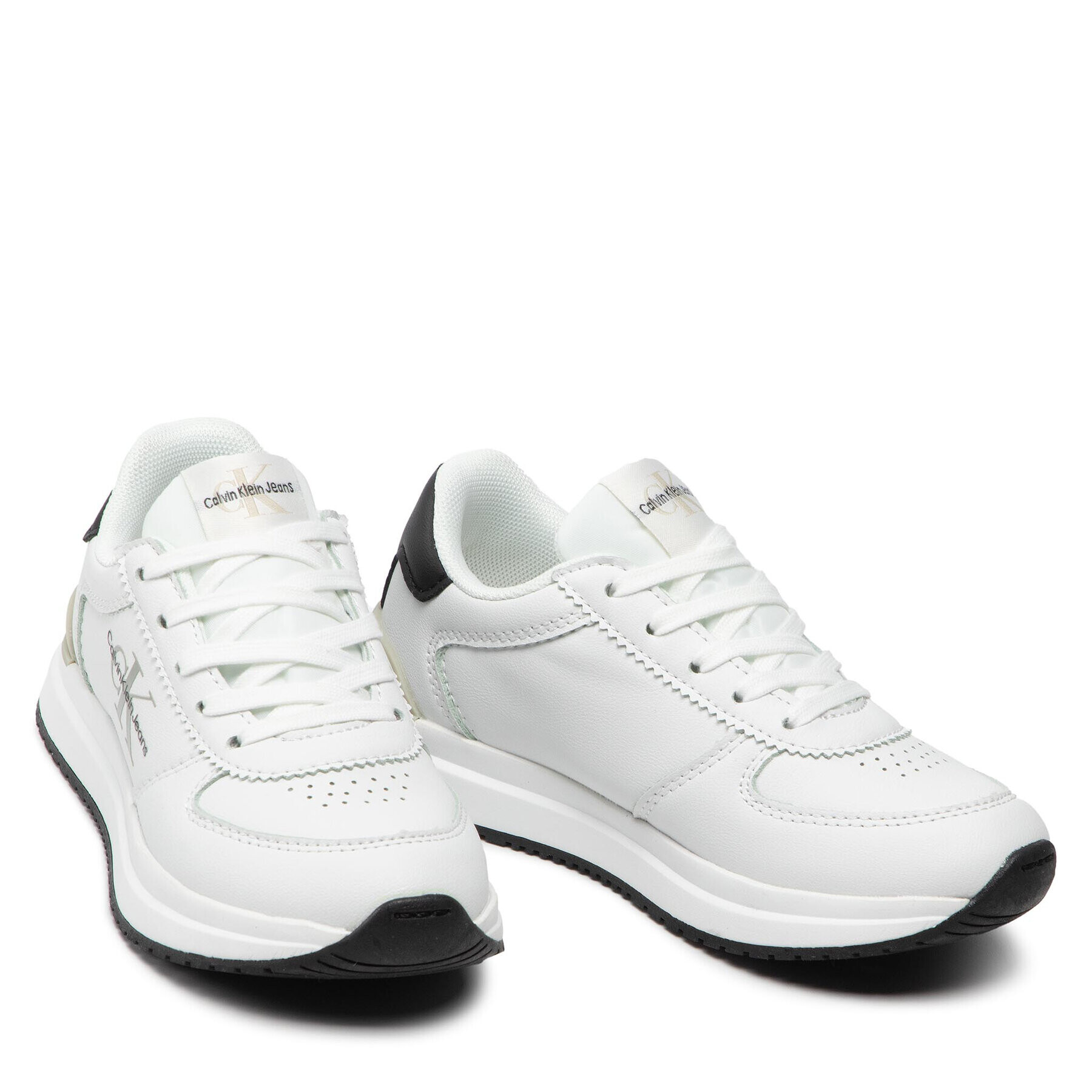 Calvin Klein Jeans Сникърси Low Cut Lace-Up Sneaker V3B9-80136-0193 M Бял - Pepit.bg