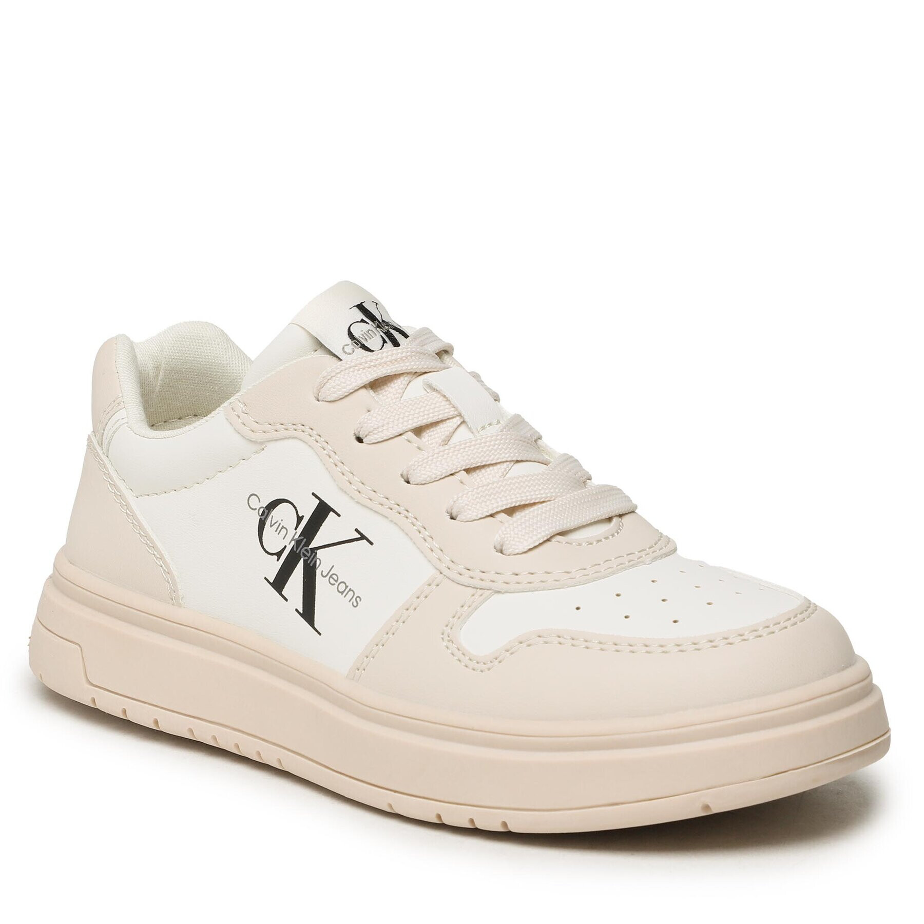 Calvin Klein Jeans Сникърси Low Cut Lace-Up Sneaker V3X9-80552-1355 M Екрю - Pepit.bg