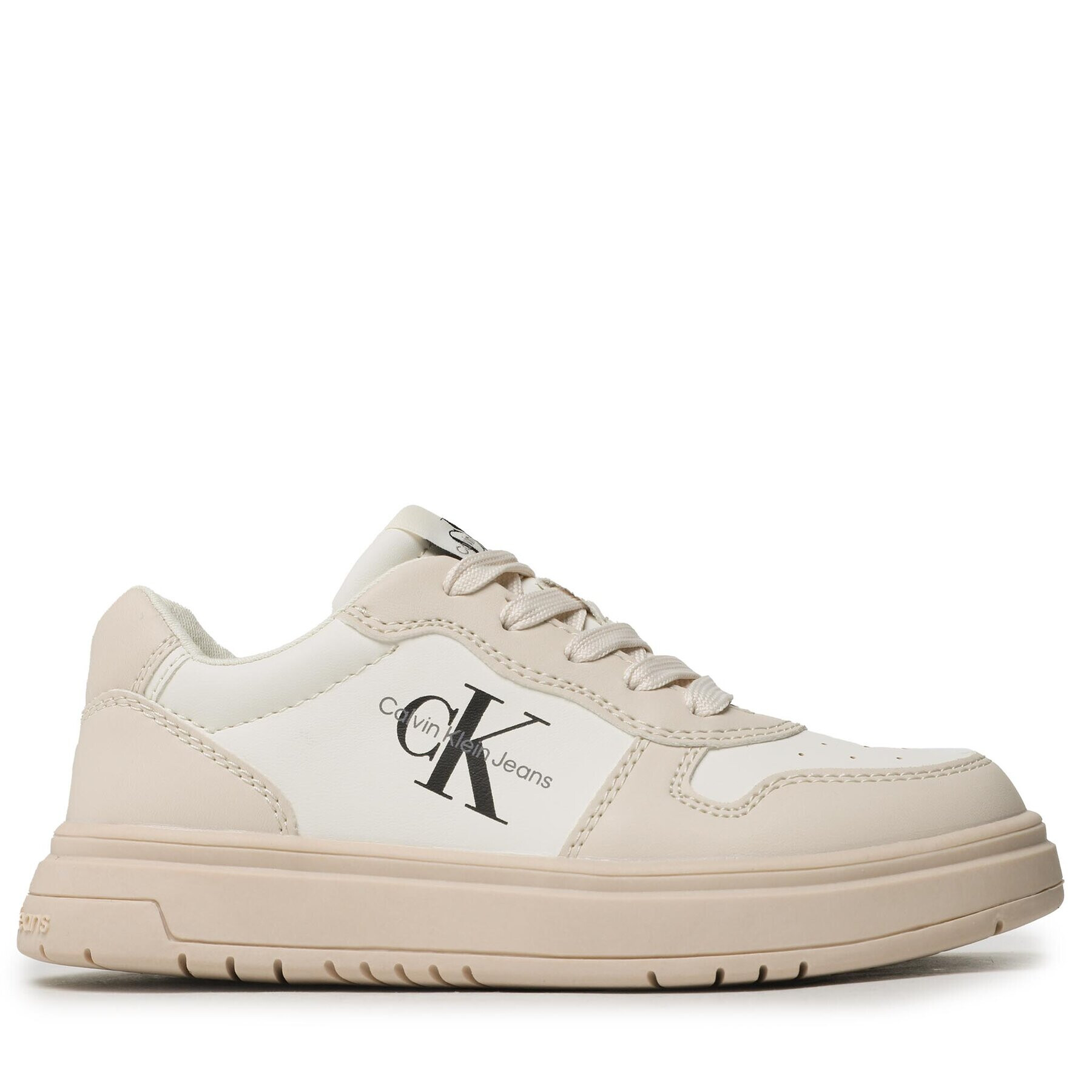 Calvin Klein Jeans Сникърси Low Cut Lace-Up Sneaker V3X9-80552-1355 M Екрю - Pepit.bg