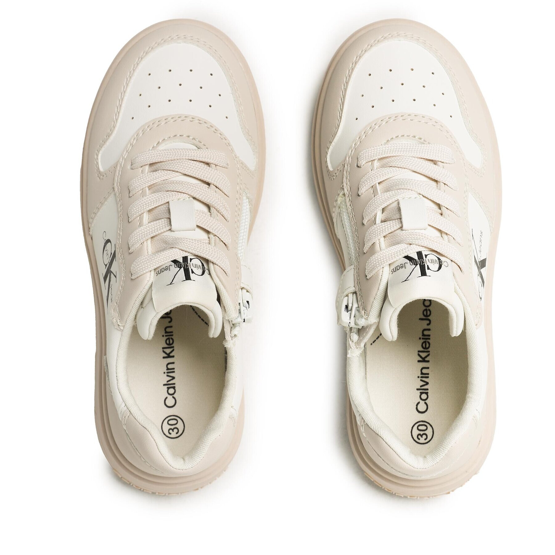 Calvin Klein Jeans Сникърси Low Cut Lace-Up Sneaker V3X9-80552-1355 M Екрю - Pepit.bg