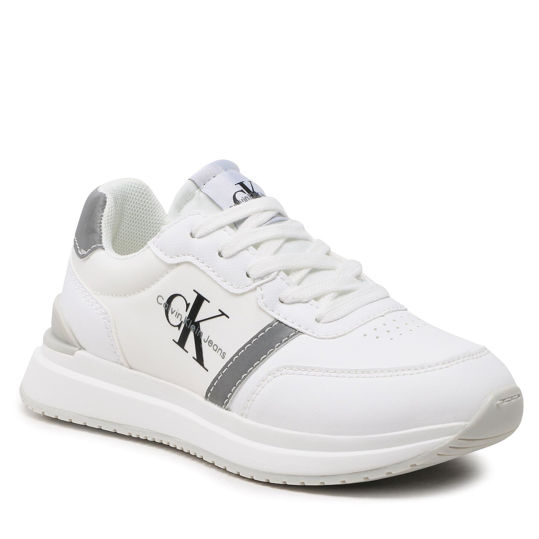 Calvin Klein Jeans Сникърси Low Cut Lace-Up Sneaker V3X9-80580-1594 M Бял - Pepit.bg