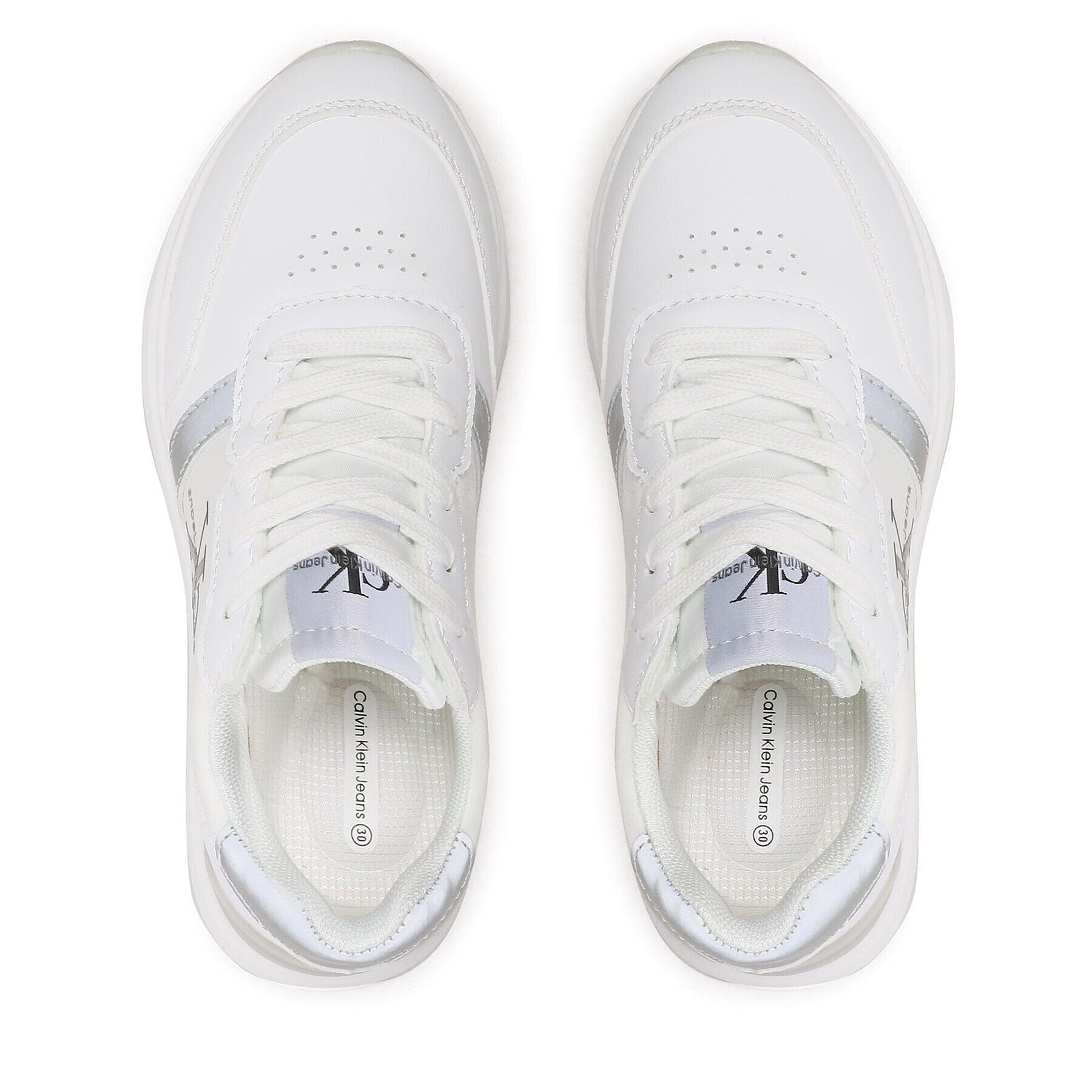 Calvin Klein Jeans Сникърси Low Cut Lace-Up Sneaker V3X9-80580-1594 M Бял - Pepit.bg