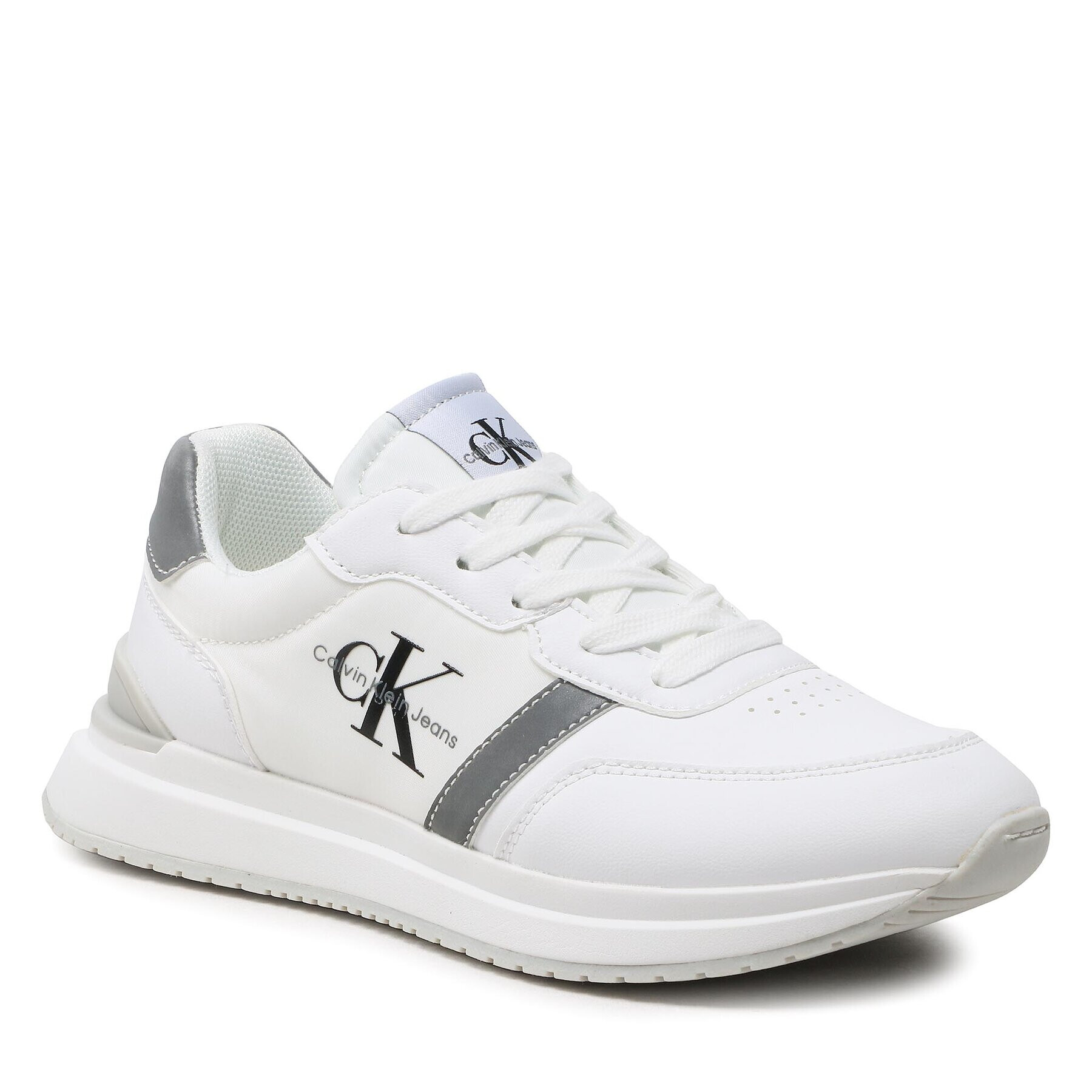 Calvin Klein Jeans Сникърси Low Cut Lace-Up Sneaker V3X9-80580-1594 S Бял - Pepit.bg