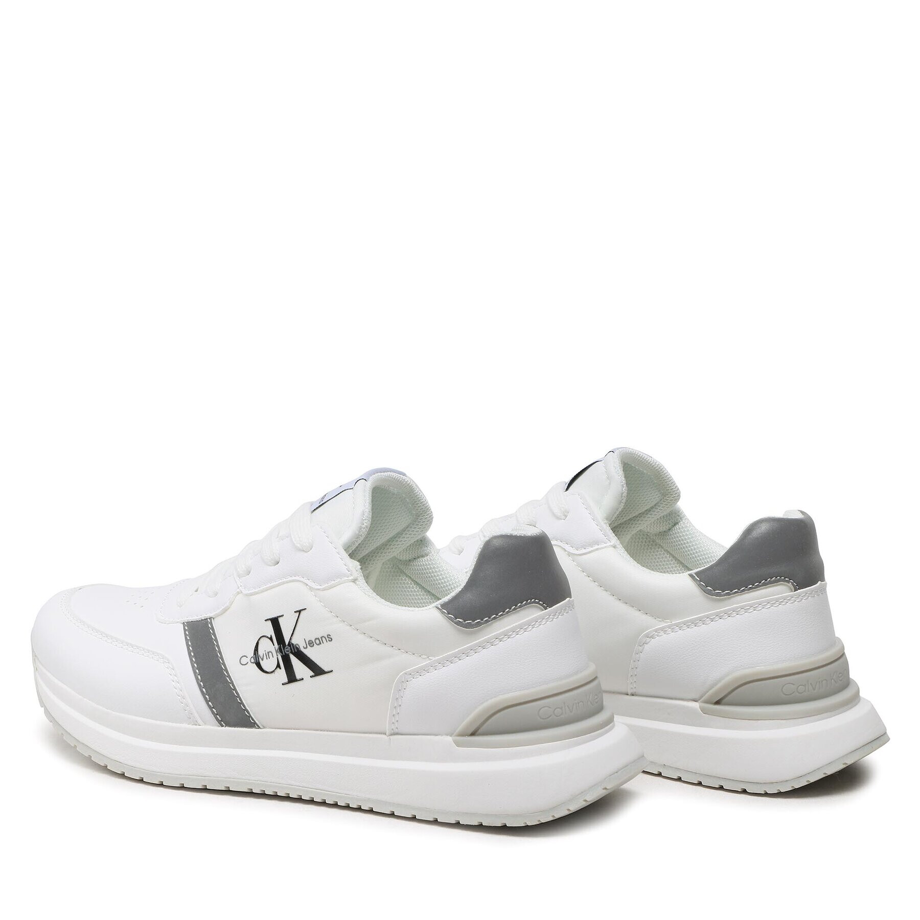 Calvin Klein Jeans Сникърси Low Cut Lace-Up Sneaker V3X9-80580-1594 S Бял - Pepit.bg