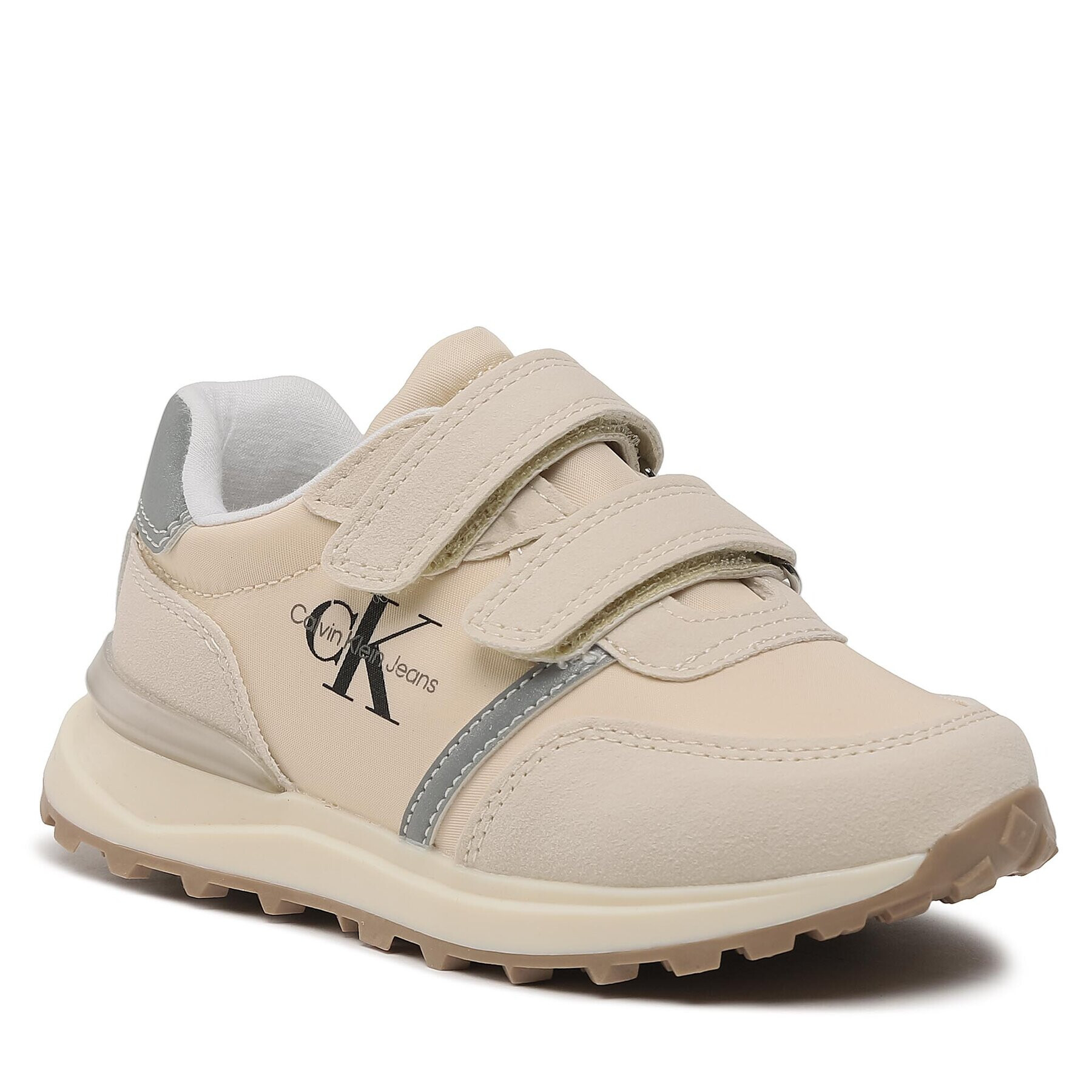 Calvin Klein Jeans Сникърси Low Cut Velcro Sneaker V1B9-80574-1587 S Бежов - Pepit.bg