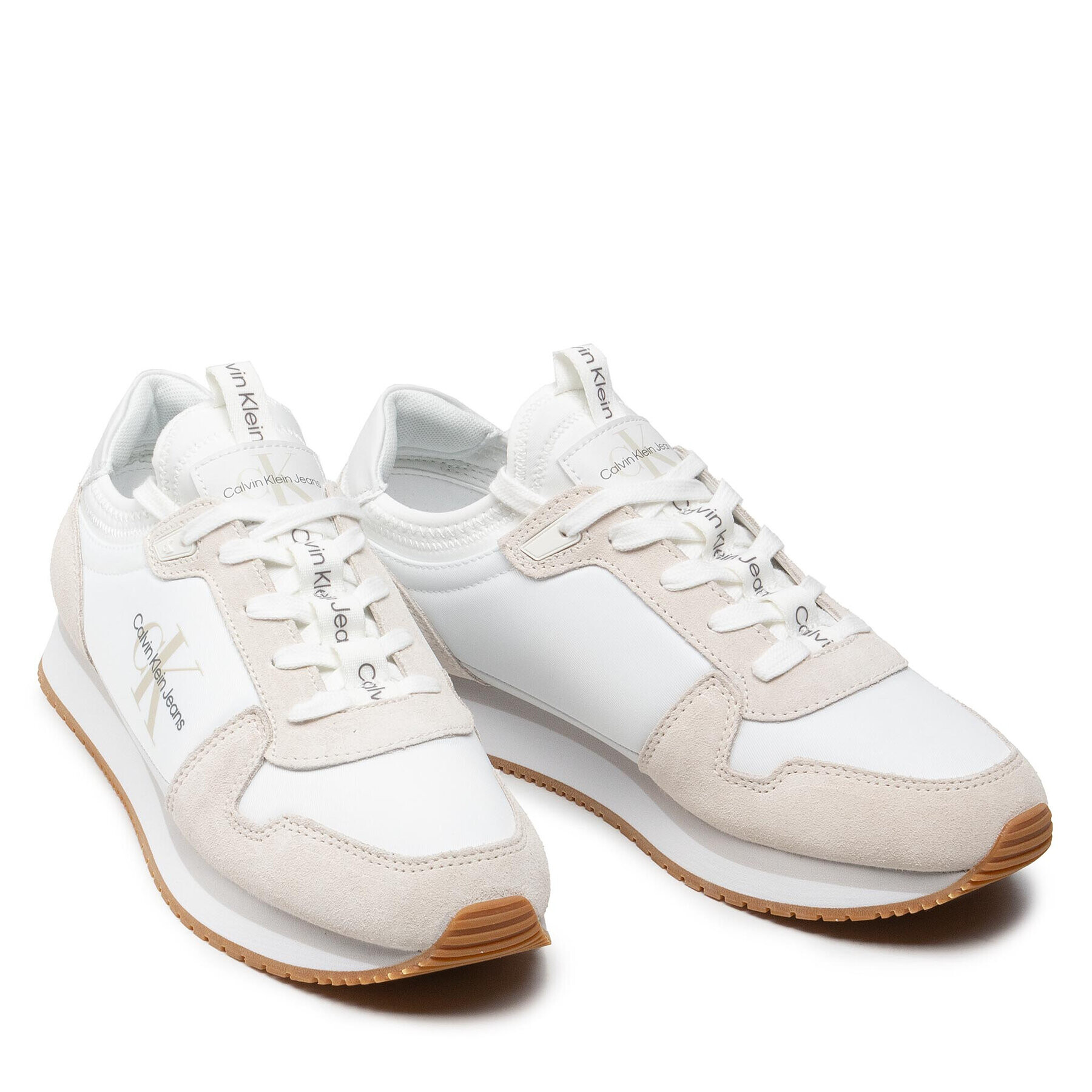 Calvin Klein Jeans Сникърси Retro Runner 3 YM0YM00040 Бежов - Pepit.bg