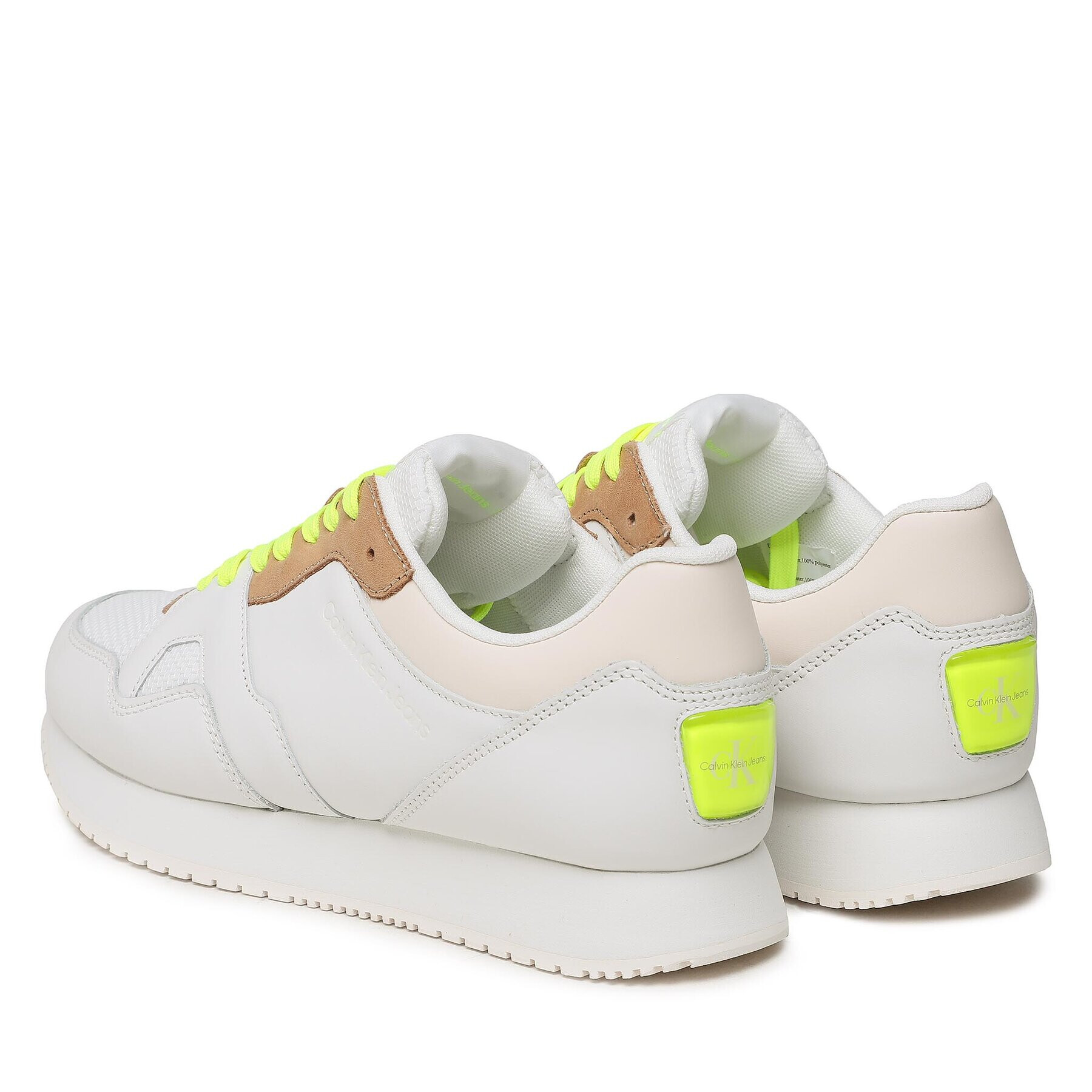 Calvin Klein Jeans Сникърси Retro Runner Fluo Contrast YM0YM00619 Бял - Pepit.bg