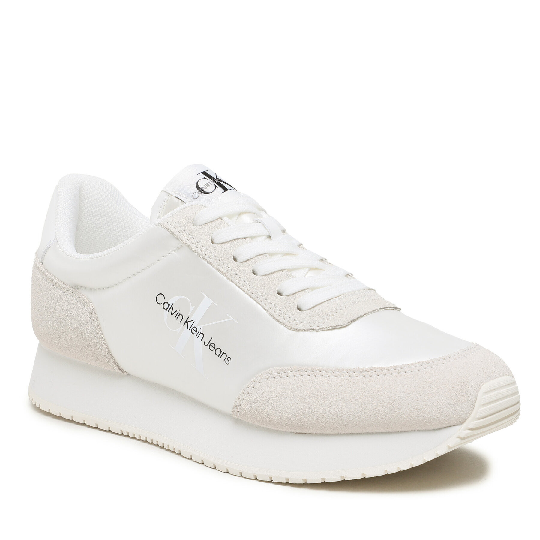 Calvin Klein Jeans Сникърси Retro Runner Low Laceup Ny Pearl YW0YW01056 Бял - Pepit.bg